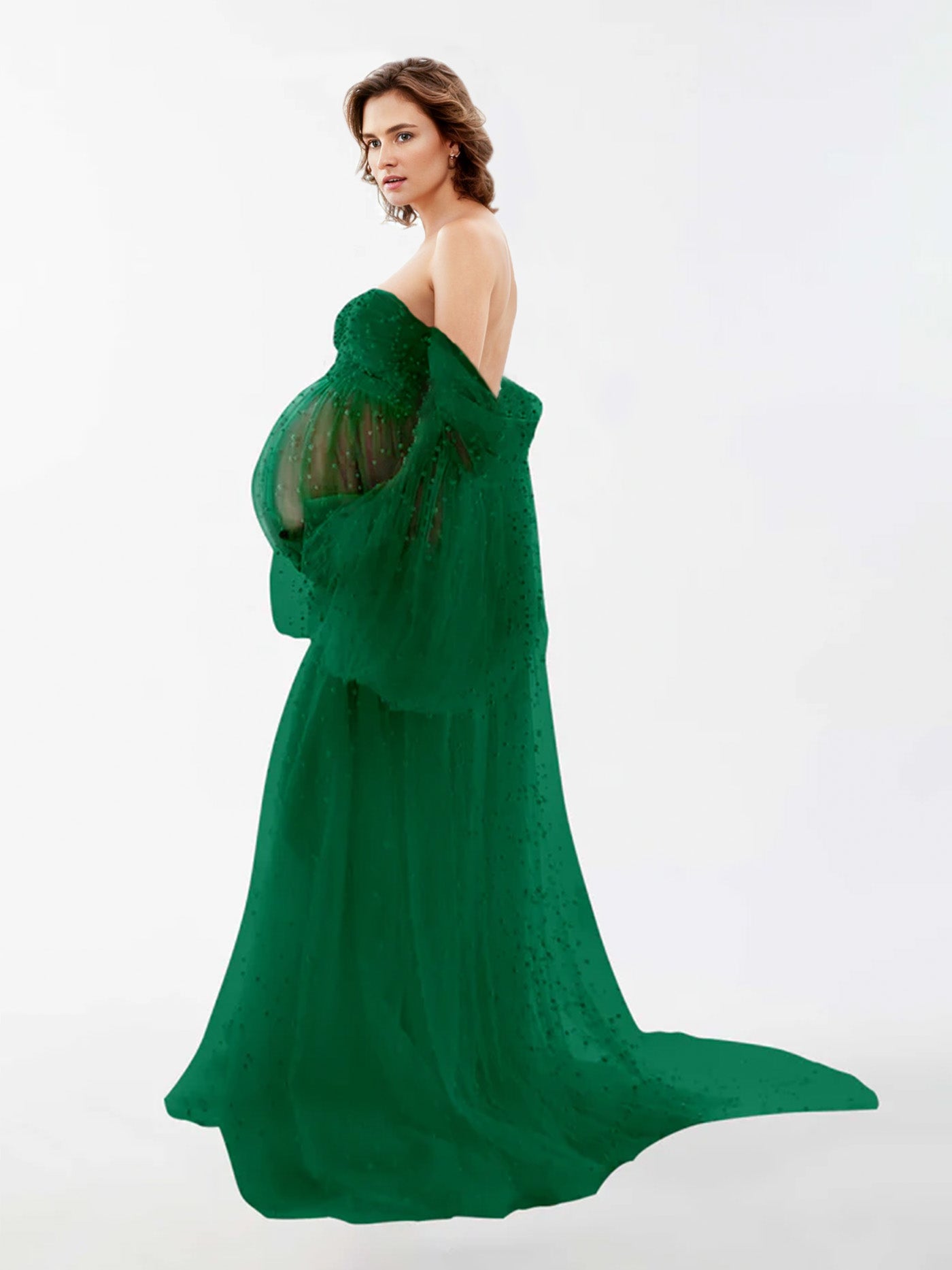 Robe en tulle perlé pour la photographie de maternité RB1