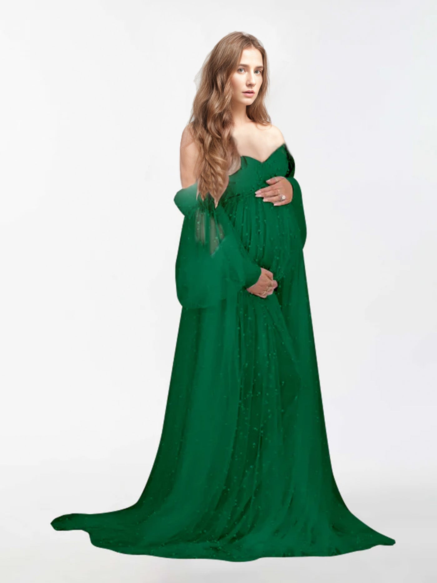 Robe en tulle perlé pour la photographie de maternité RB1