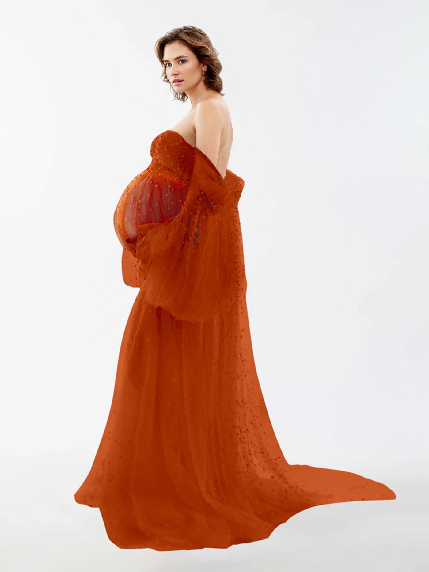 Robe en tulle perlé pour la photographie de maternité RB1