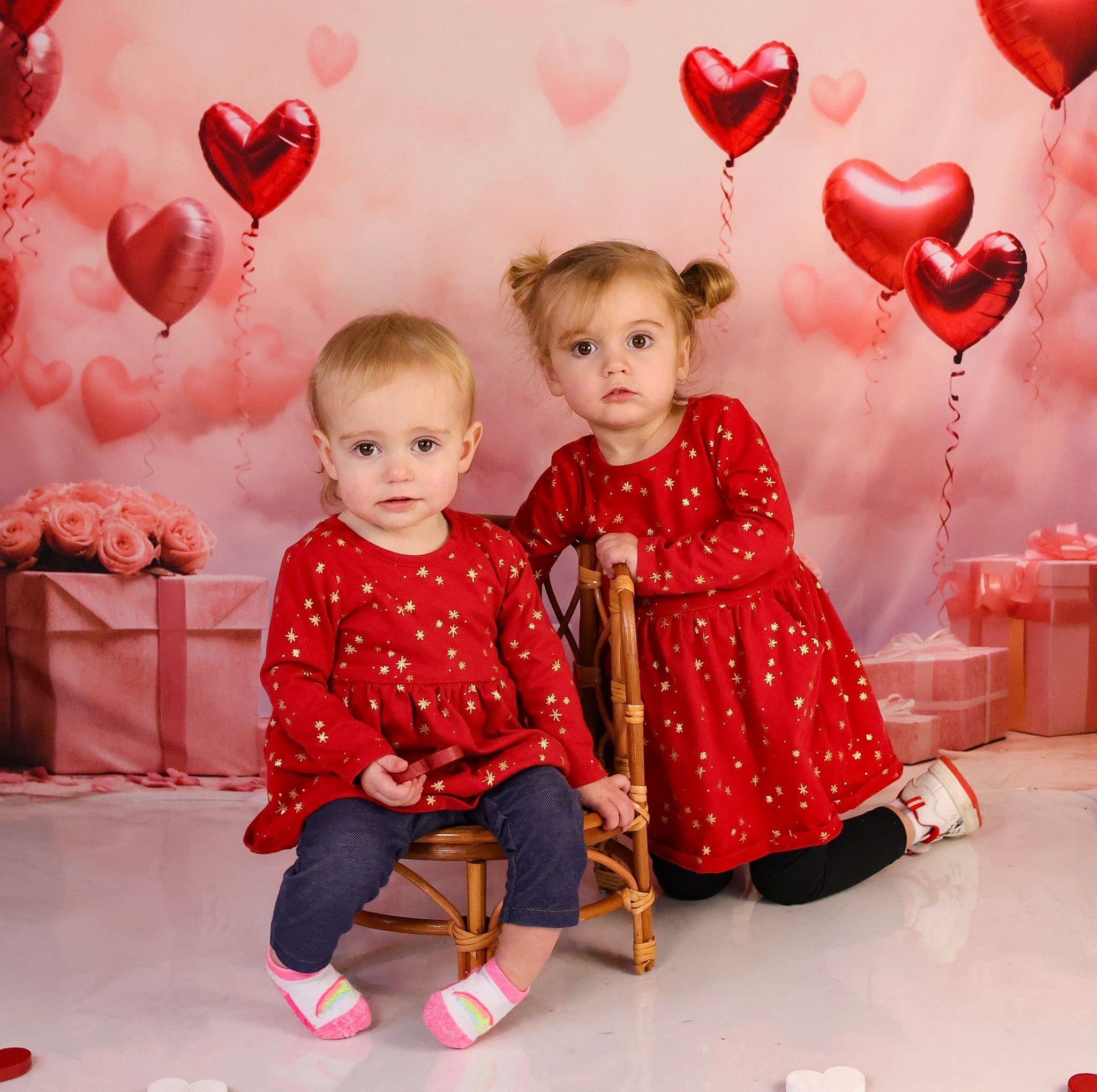 Toile de fond Saint-Valentin Ballons Cœur Romantiques Cadeaux Photographie MRR9-86