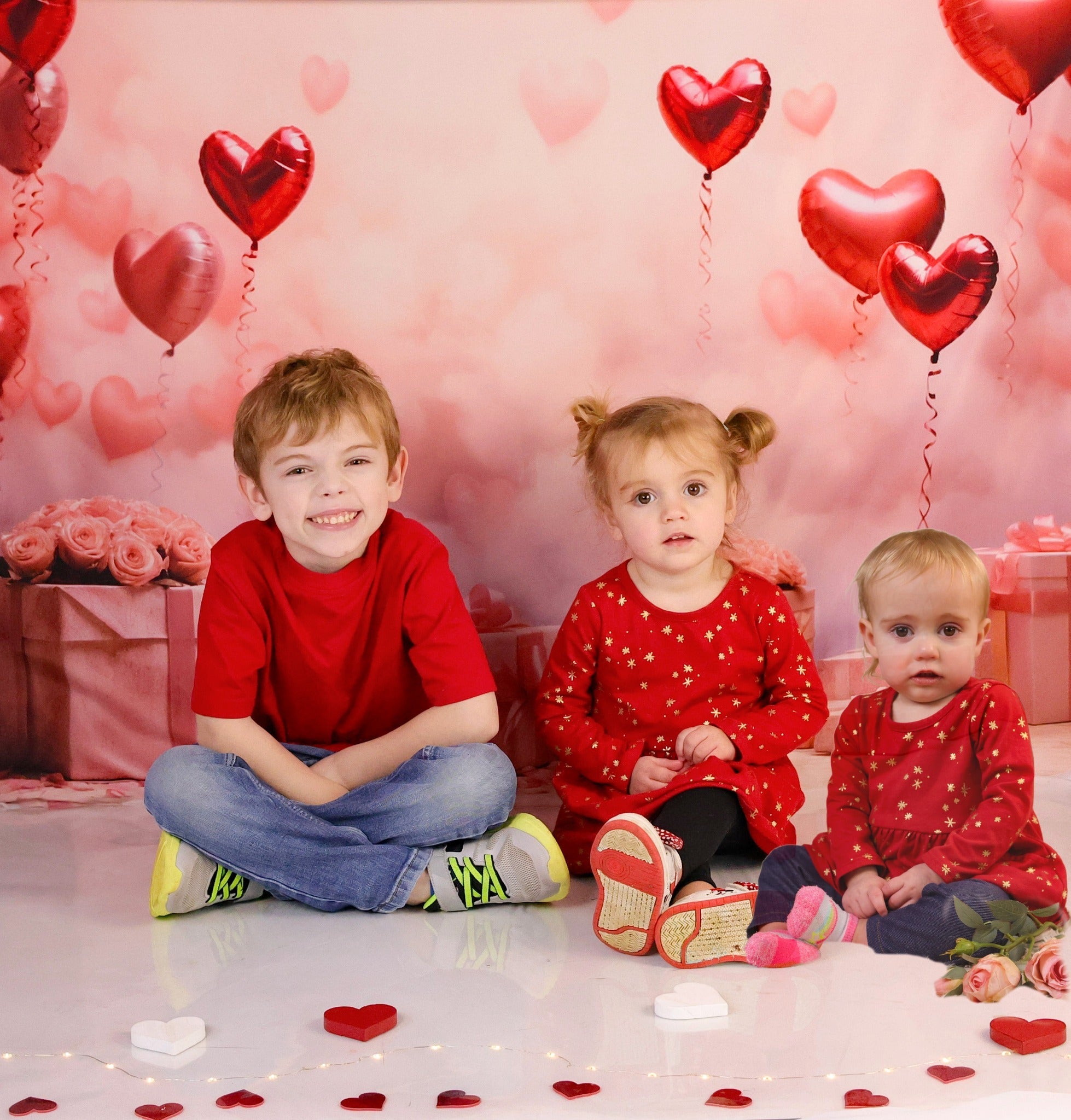 Toile de fond Saint-Valentin Ballons Cœur Romantiques Cadeaux Photographie MRR9-86