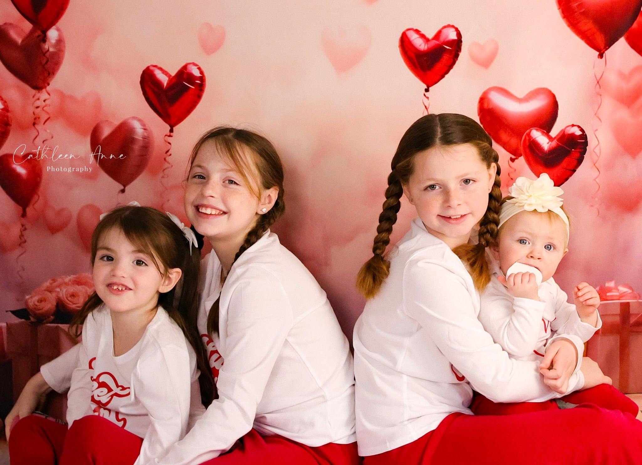 Toile de fond Saint-Valentin Ballons Cœur Romantiques Cadeaux Photographie MRR9-86