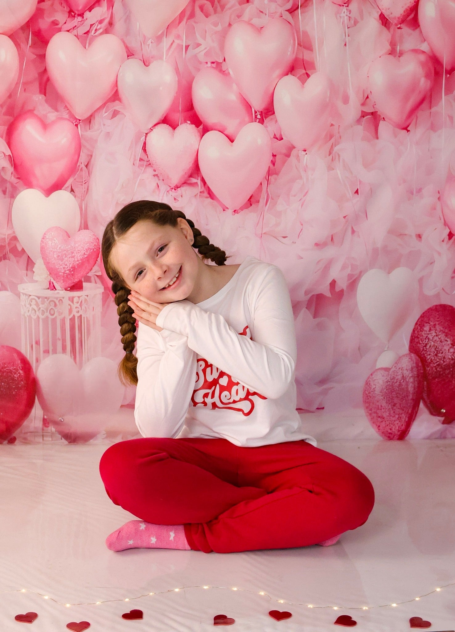 Toile de fond Saint-Valentin Mur Ballons Cœur Roses Saint-Valentin MRR9-88