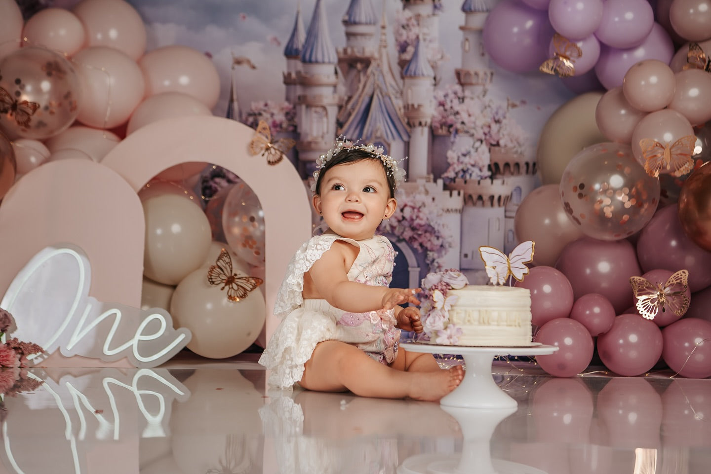 Toile de fond Printemps Jardin Fleuri Château Royal LXX1-160