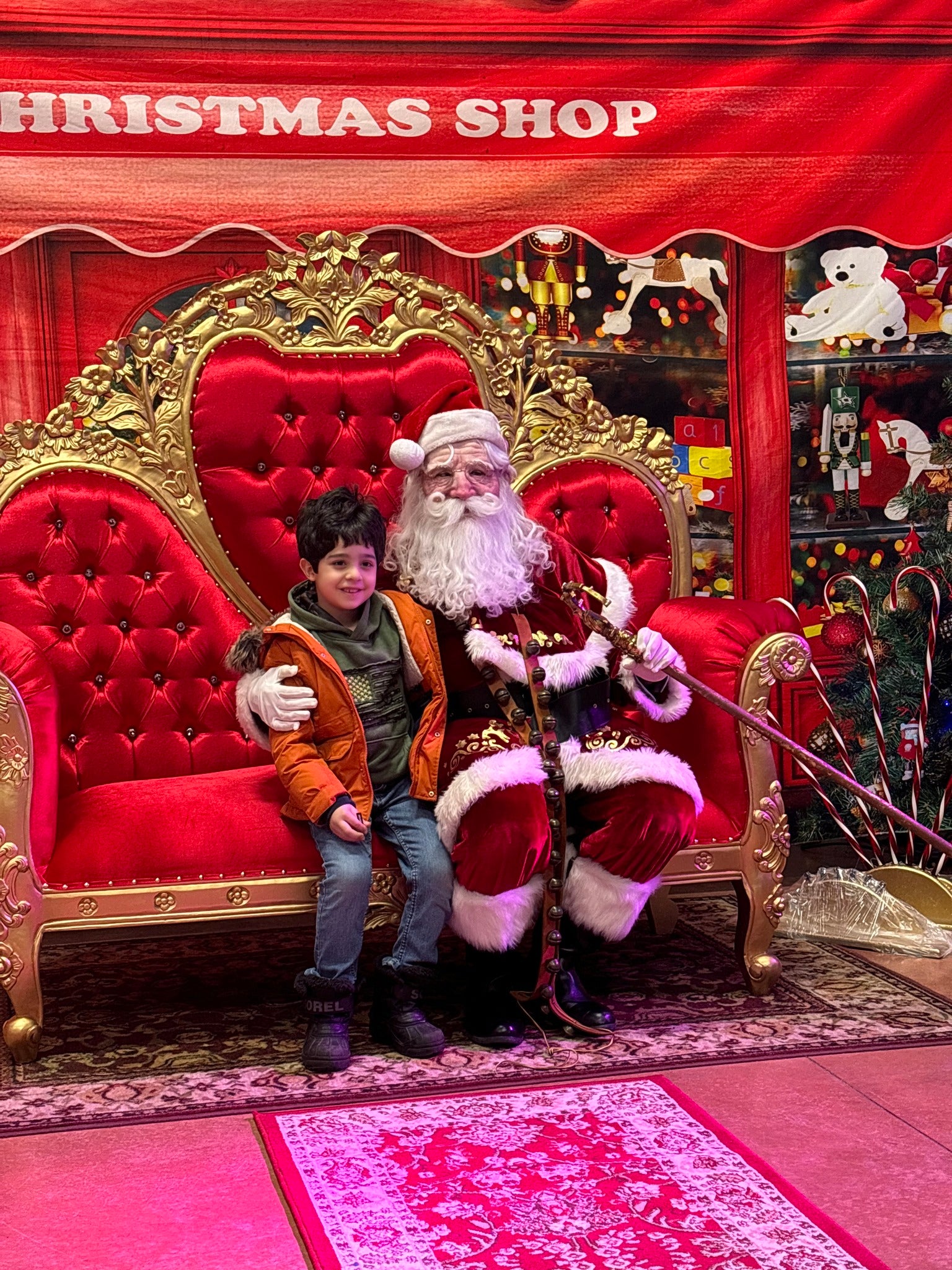 Fond de magasin de Noël Fond d'hiver de vacances D850