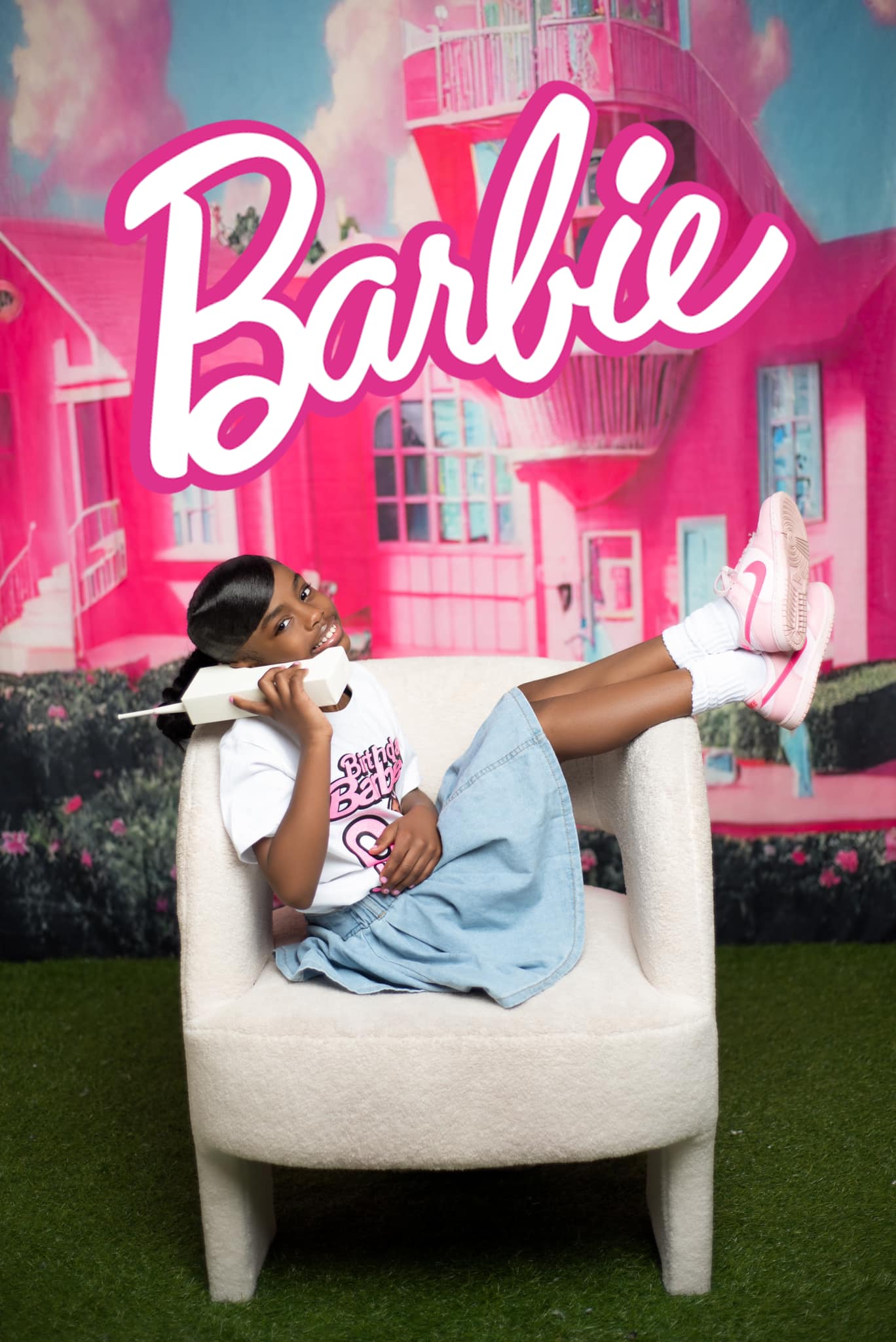 Toile de Fond pour Maison de Poupée Fantaisie Rose M8-40