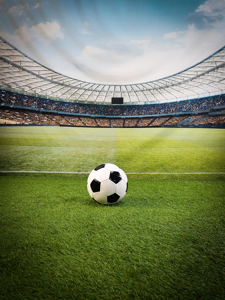 Terrain de football herbe verte photographie de sport toile de fond M062