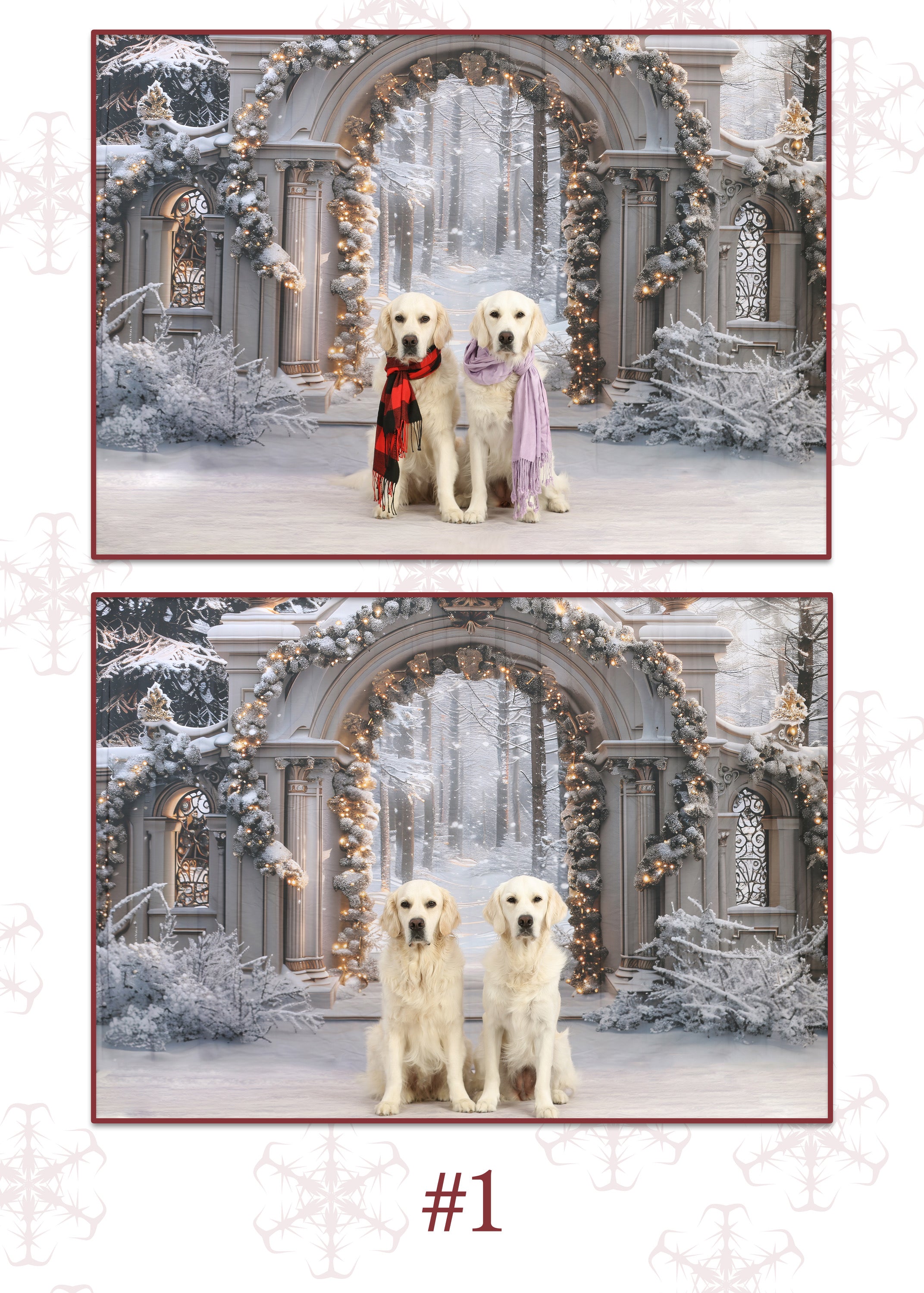 Toile de fond de Noël Arche Enneigée Merveilleuse RR7-592