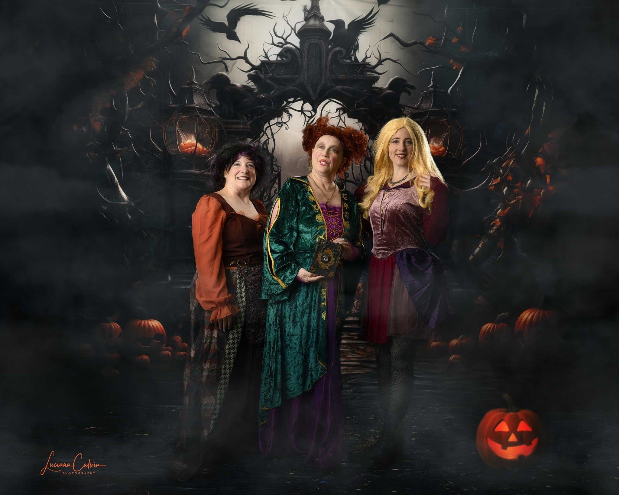 Toile de Fond de Citrouilles de Portail de Cimetière d'Halloween RR7-107