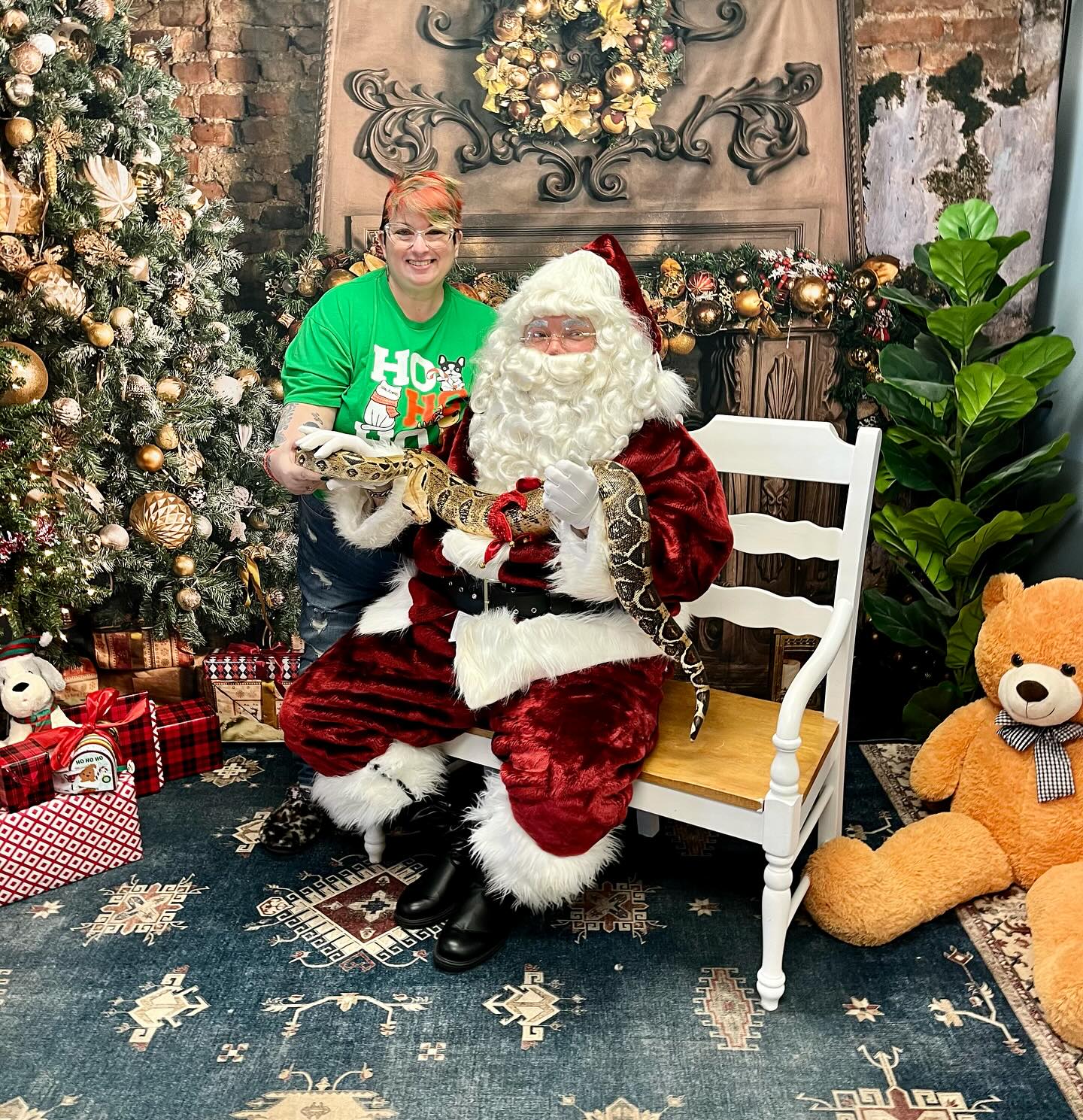 Arbre de Noël Cadeaux Cheminée Photo Booth Toile de Fond KAT-31