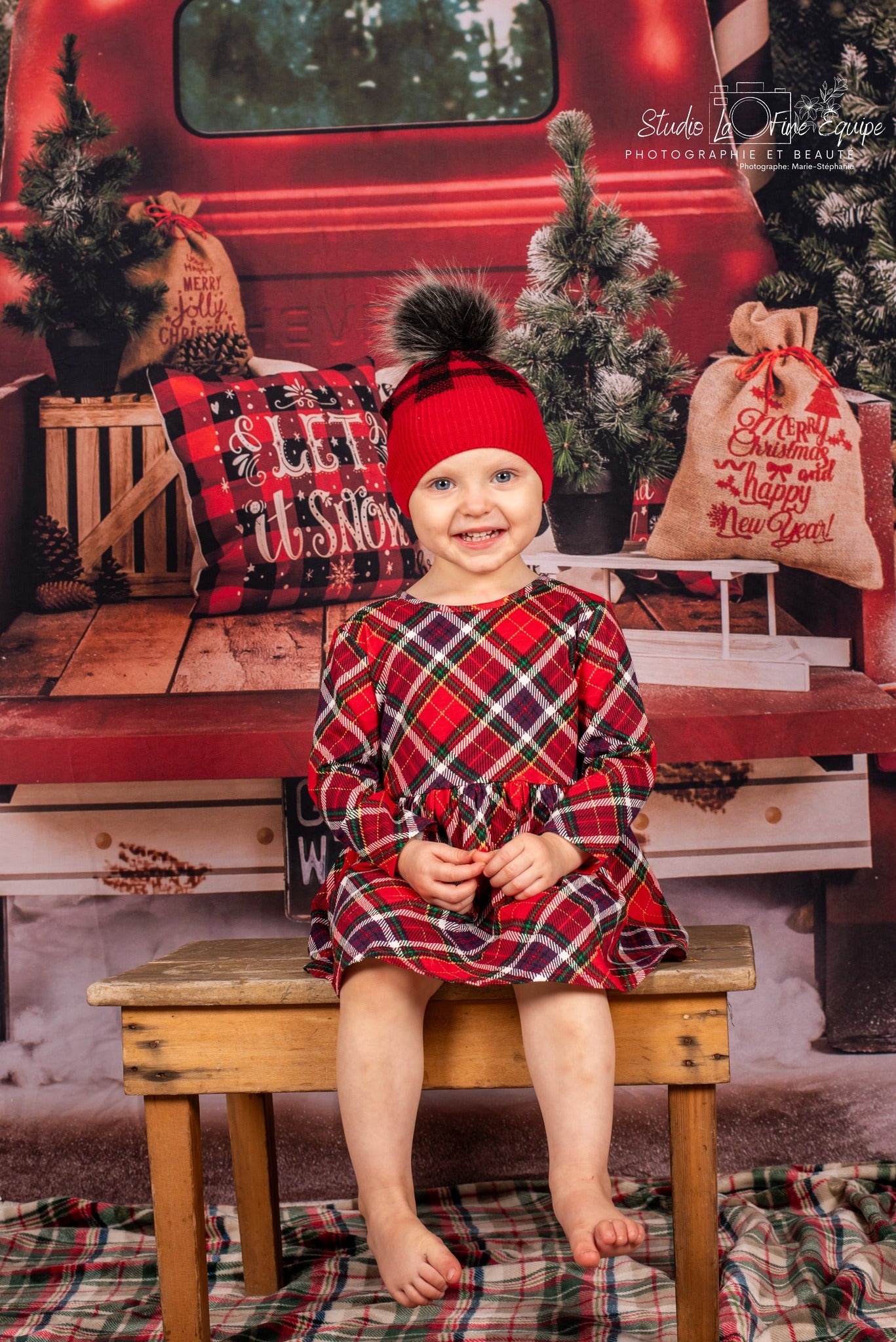 Toile de Fond de Photographie d'arbre de Noël de Voiture Rouge SH-960