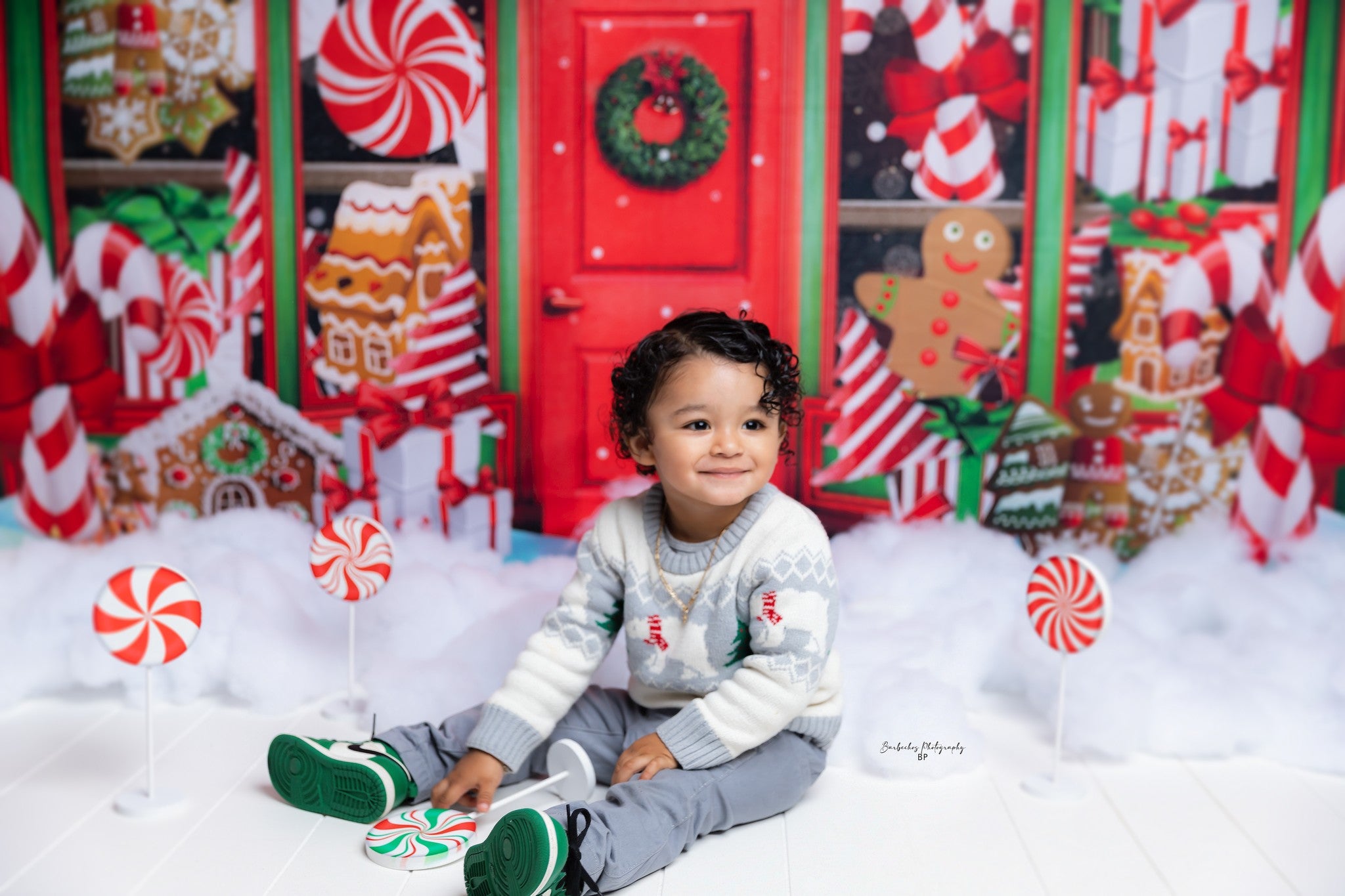 Bonbons Boutique Noël Vacances Hiver Toile de Fond D851