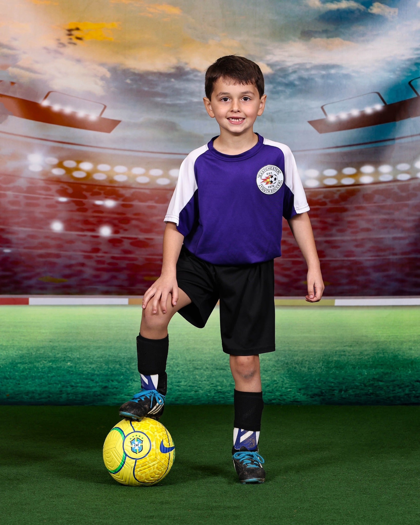 Champ de football de nuit met en vedette s Sports Photo Booth toile de fond M063