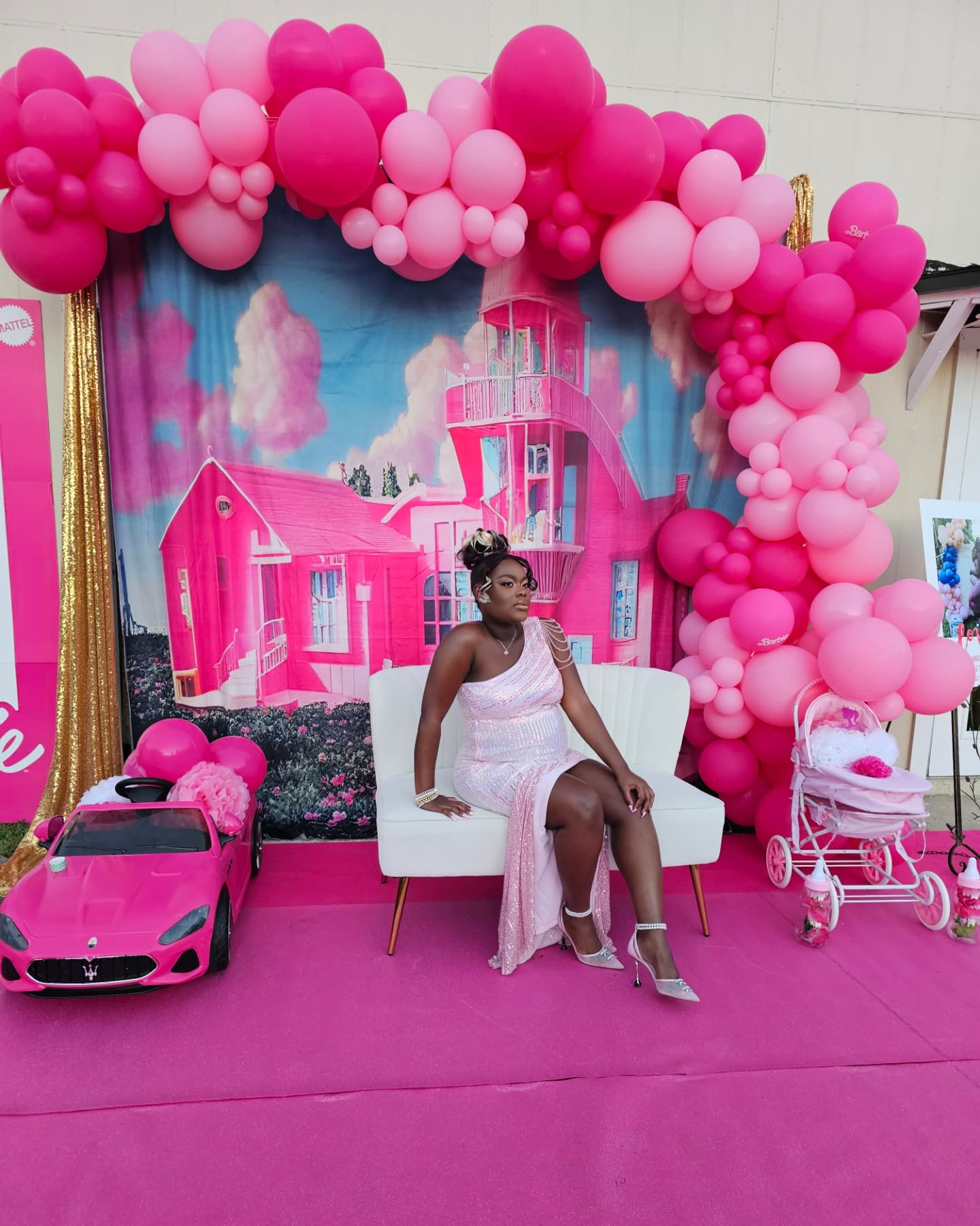 Toile de Fond pour Maison de Poupée Fantaisie Rose M8-40