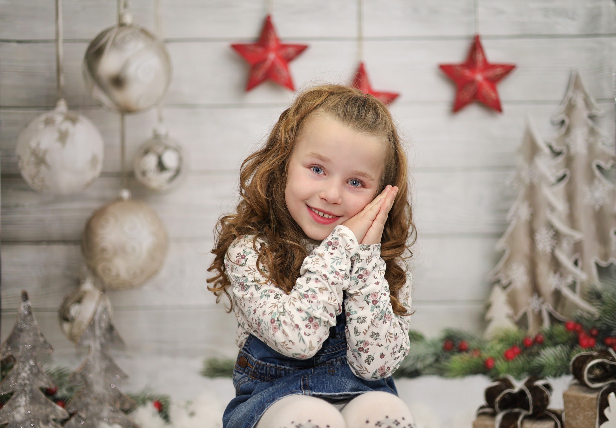 Toile de fond de Noël Photographie de plancher en bois LV-866