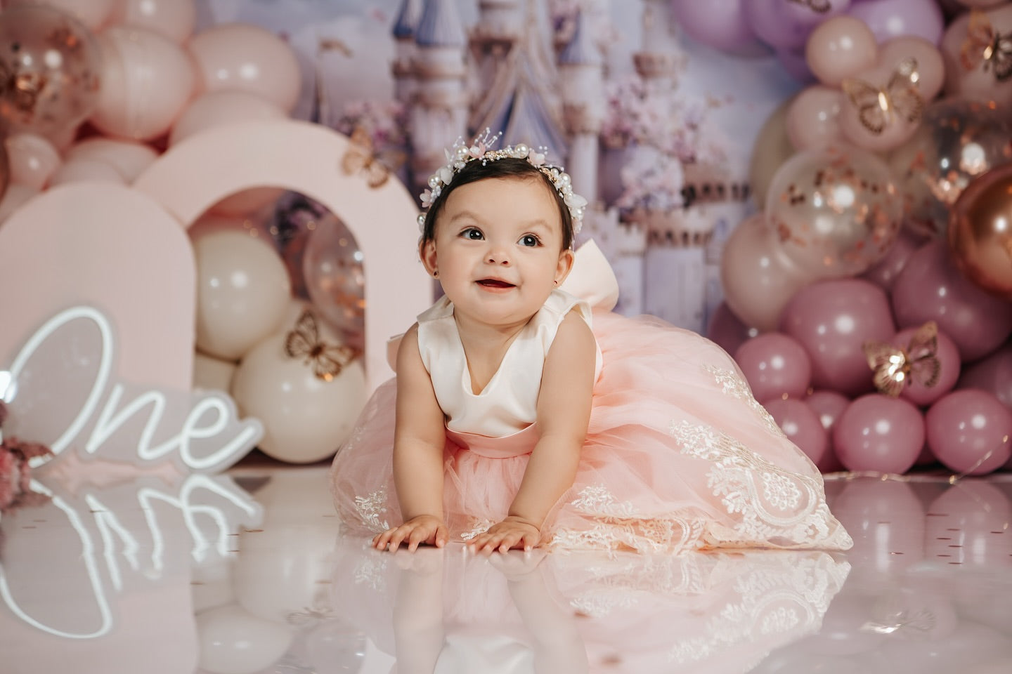 Toile de fond Printemps Jardin Fleuri Château Royal LXX1-160