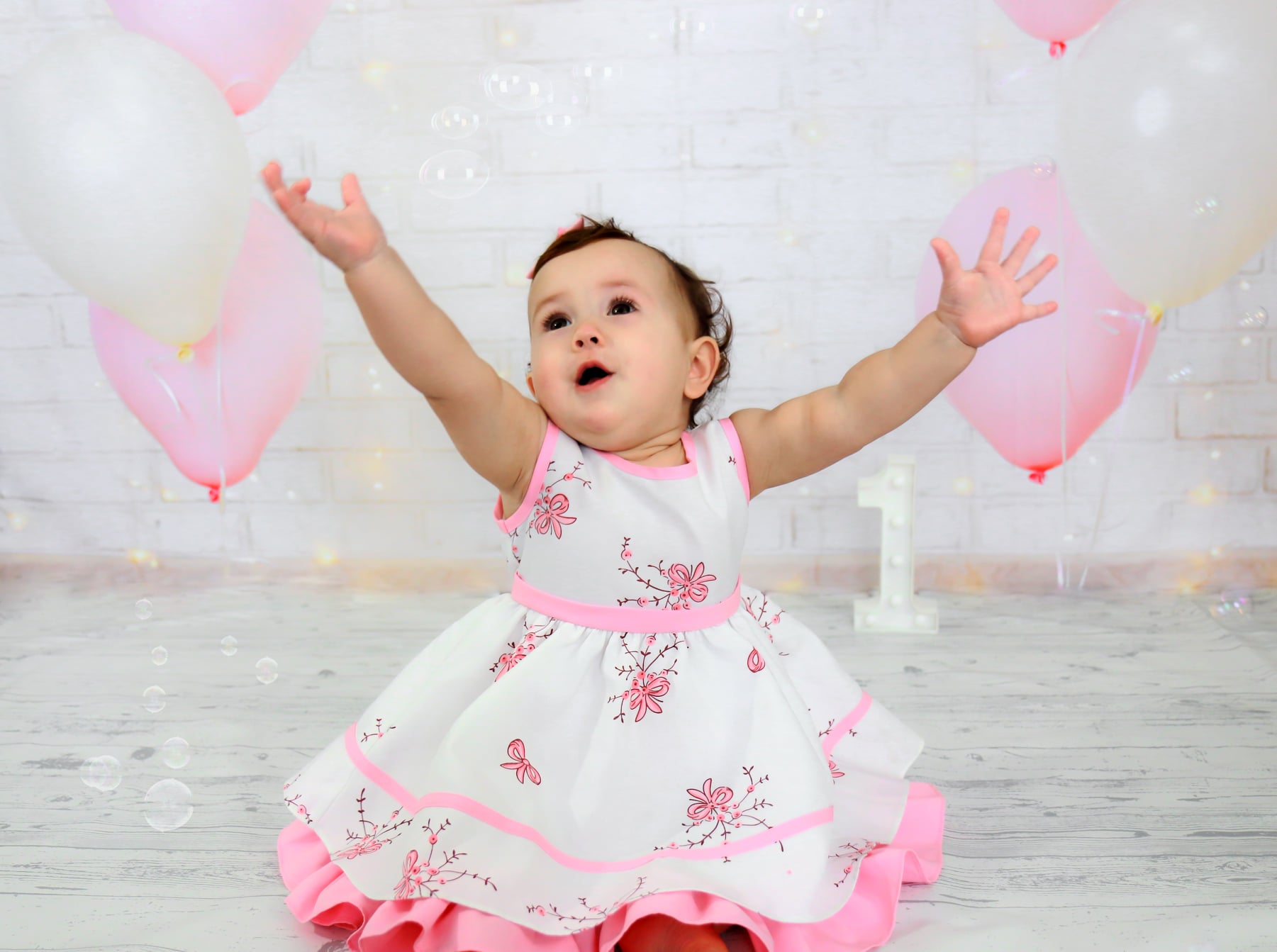 Toile de fond de mur de briques blanches ballons Photo Studio GC-62