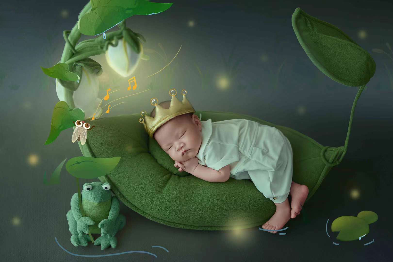 Accessoires de photographie pour bébé grenouille petit prince vêtement & oreiller SYPJ12