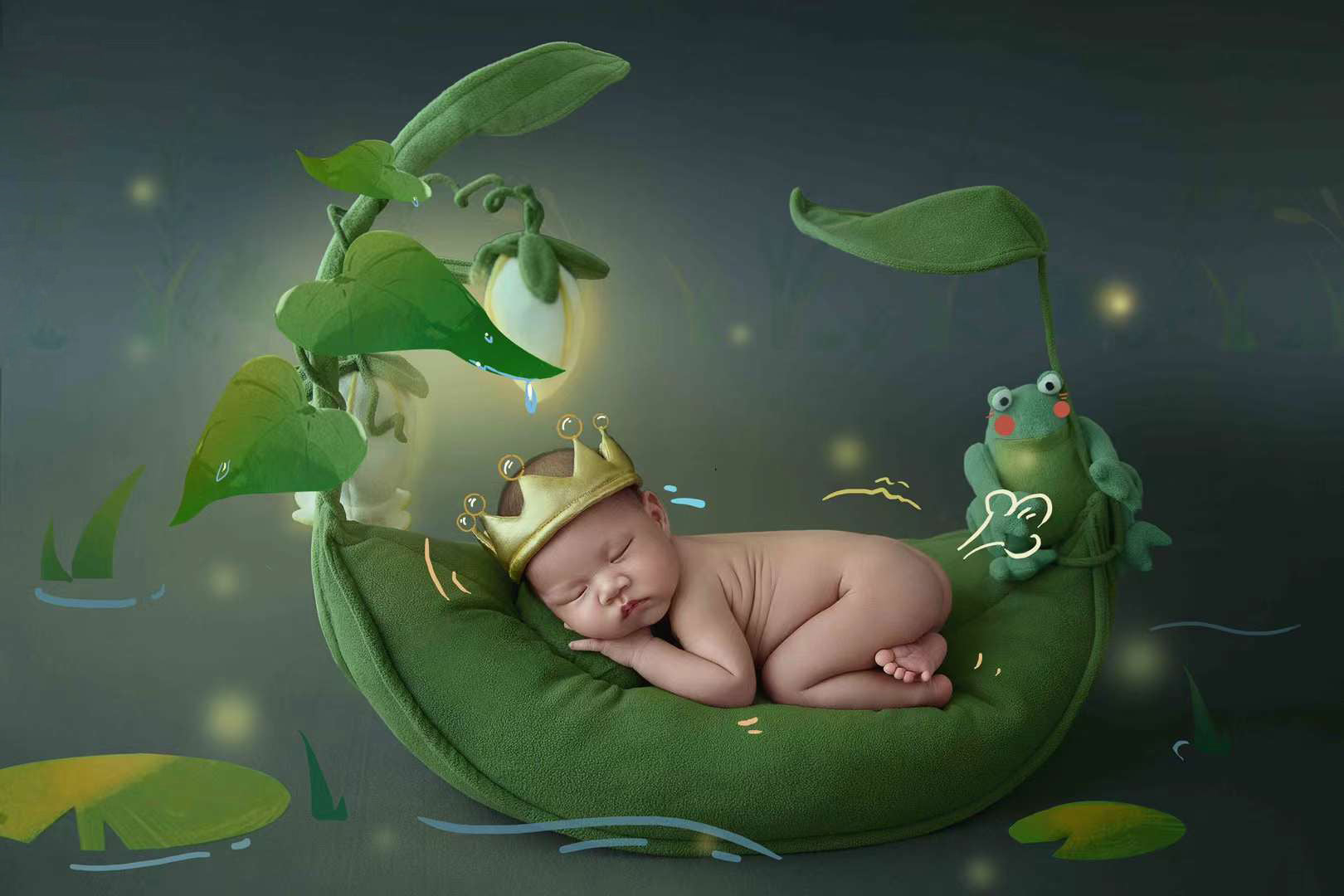 Accessoires de photographie pour bébé grenouille petit prince vêtement & oreiller SYPJ12