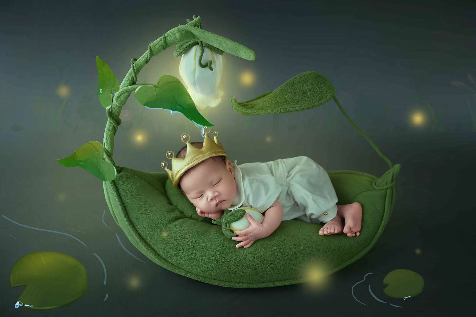 Accessoires de photographie pour bébé grenouille petit prince vêtement & oreiller SYPJ12