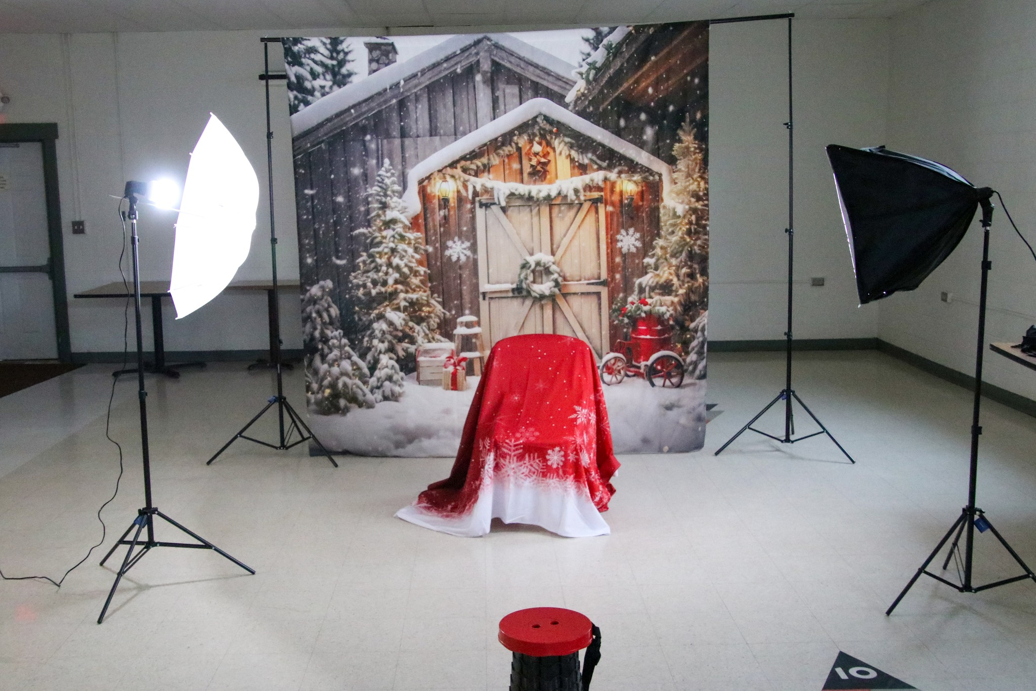 Noël Rustique Porte en bois Neige Toile de fond M10-59