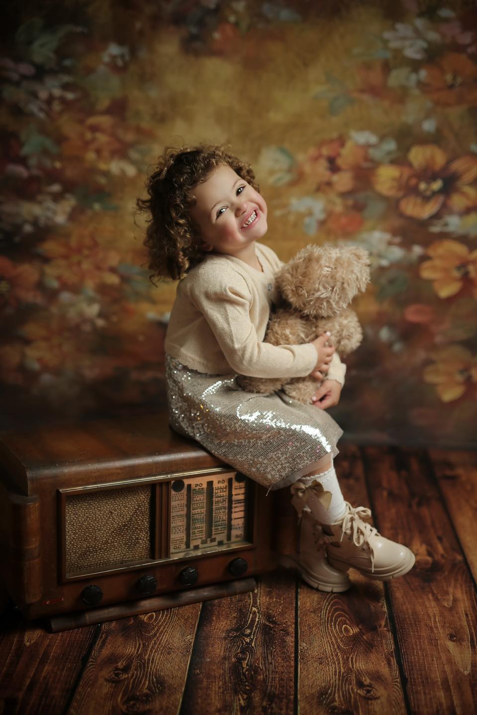 Toile de fond de photographie de bébé nouveau-né floral CM-4804