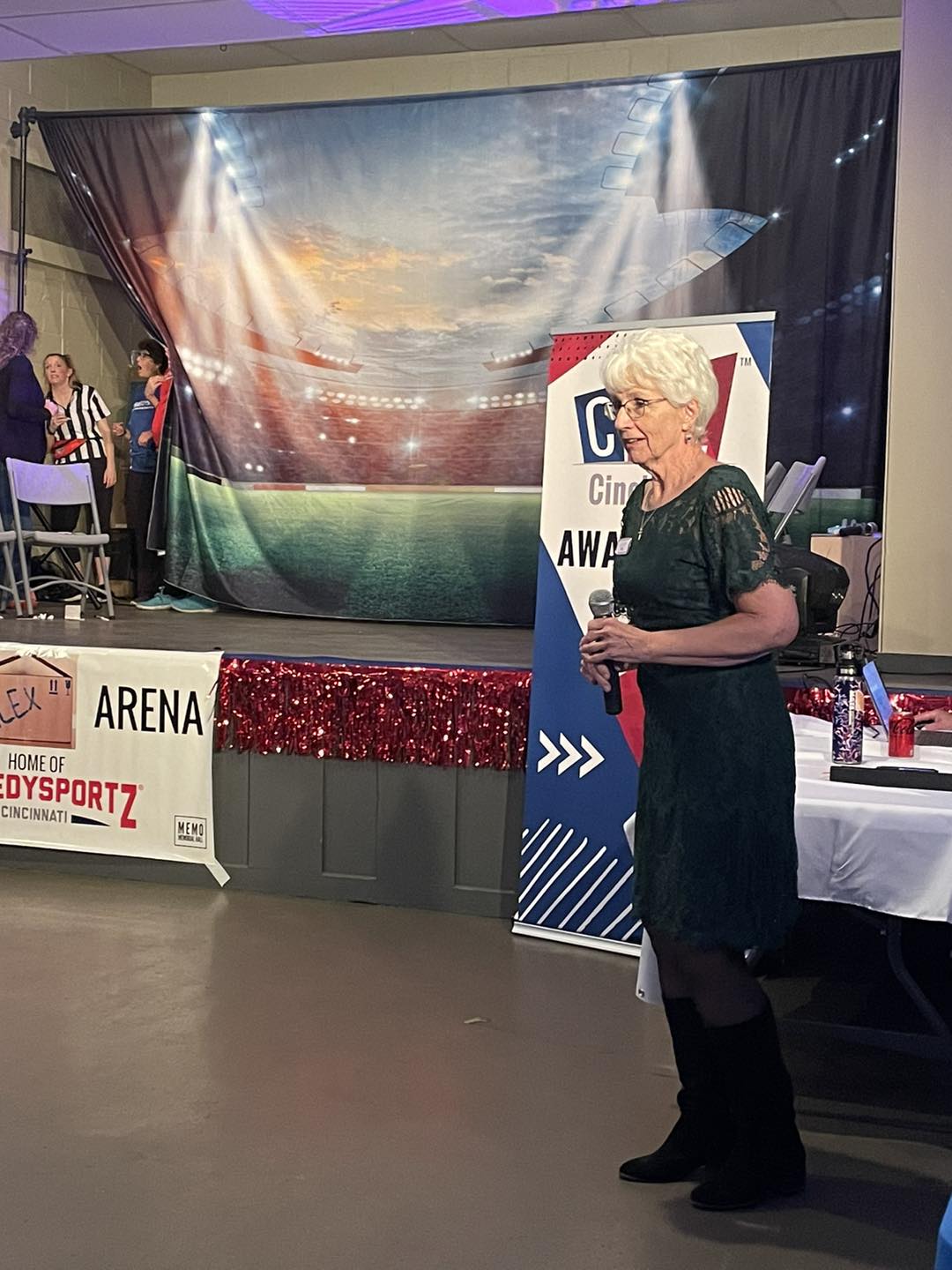 Champ de football de nuit met en vedette s Sports Photo Booth toile de fond M063