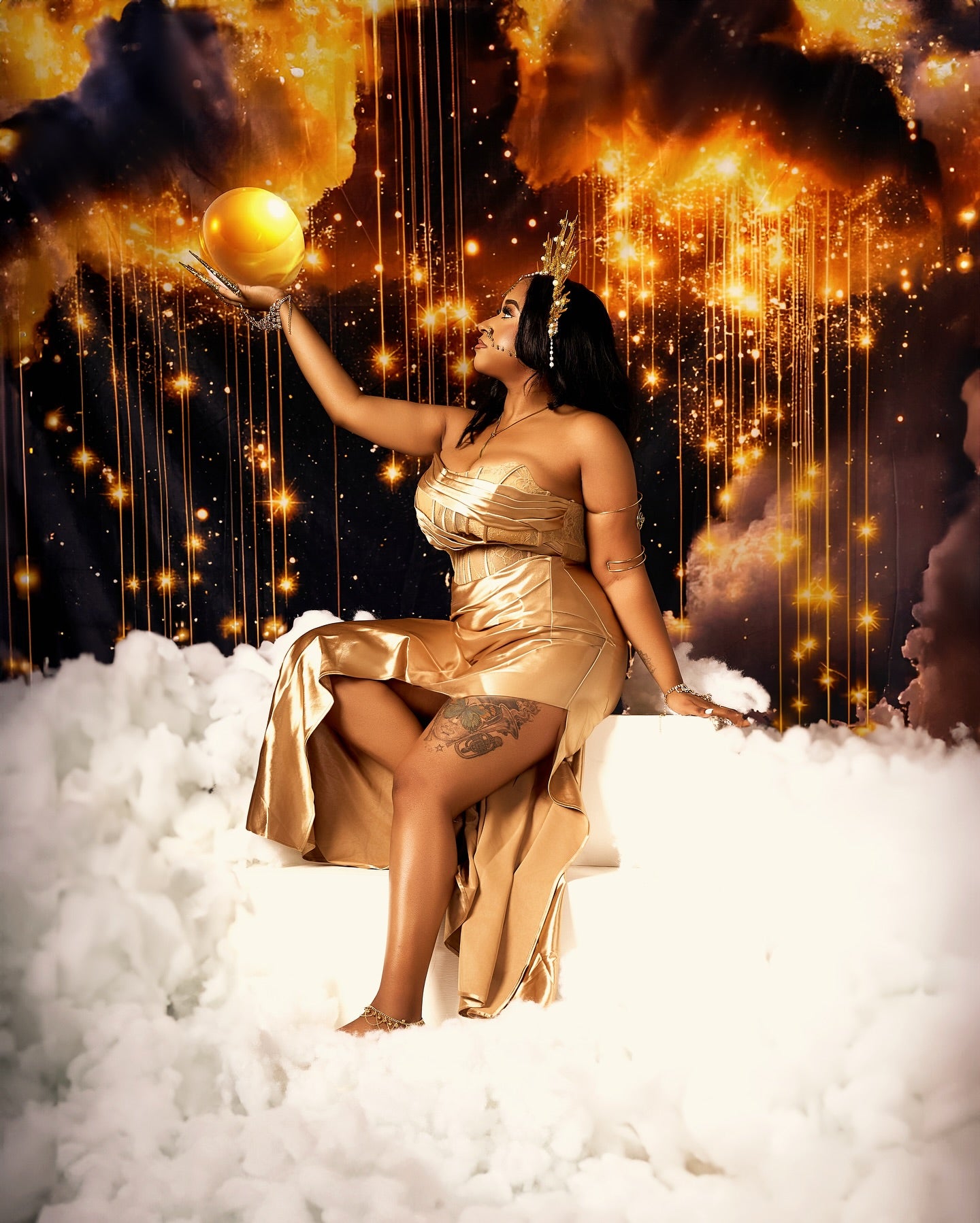 Toile de fond Ciel Sombre Étoilé Nuage Scintillant GQ5-64