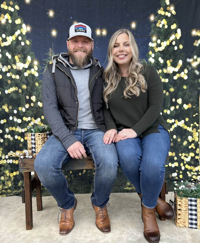 Toile de fond de photomaton Night Twinkle Christmas Farm D833