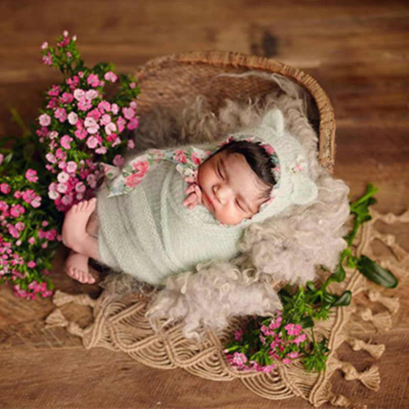 Tapis de sol tricoté Boho pour la photographie CL7