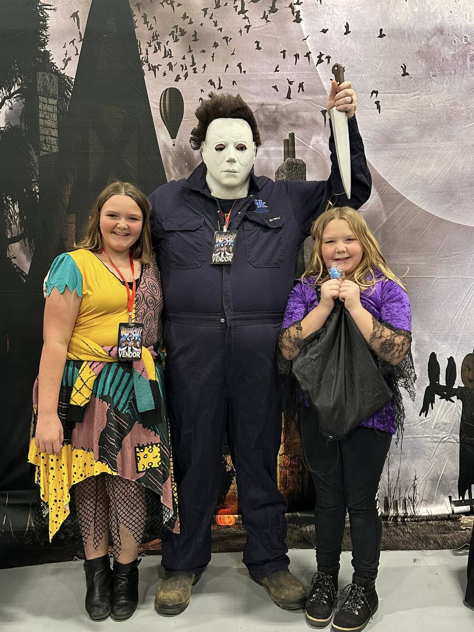 Halloween nuit épouvantail citrouille cottage toile de fond SH-829