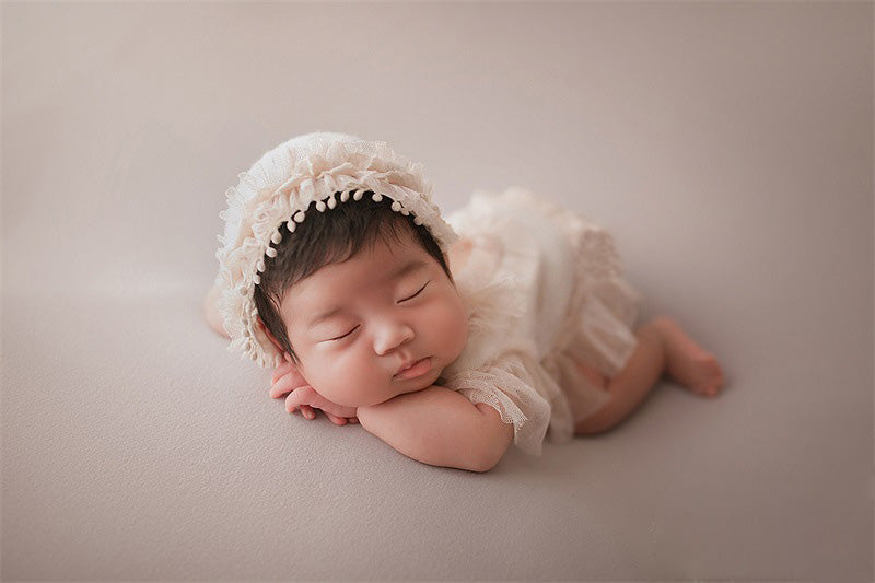 Accessoires pour la photographie de nouveau-nés robe une pièce en dentelle pour bébé fille (avec coiffe assortie) CL5