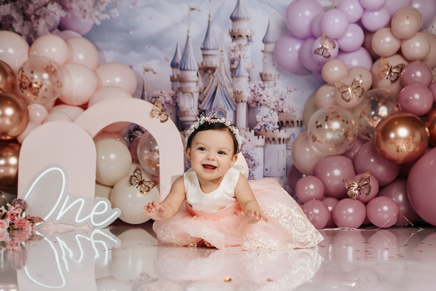 Toile de fond Printemps Jardin Fleuri Château Royal LXX1-160