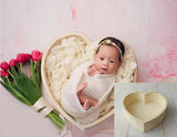 Esthero Accessoire de photographie pour nouveau-né en forme de coeur en bois SYPJ4