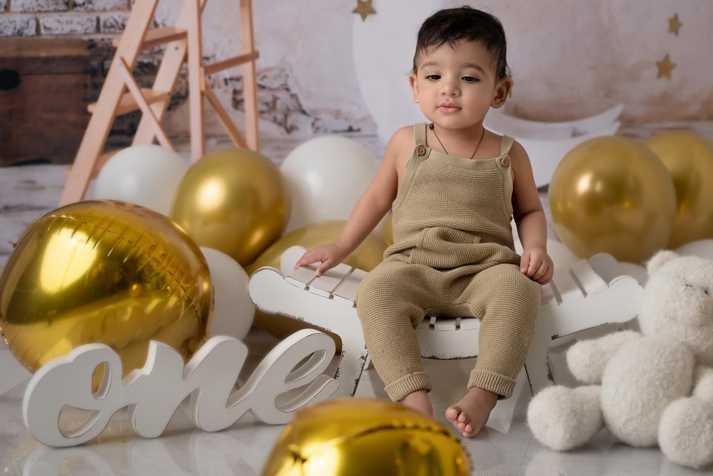 Toile de fond bébé nuages blancs lune pour studio photo LV-1445