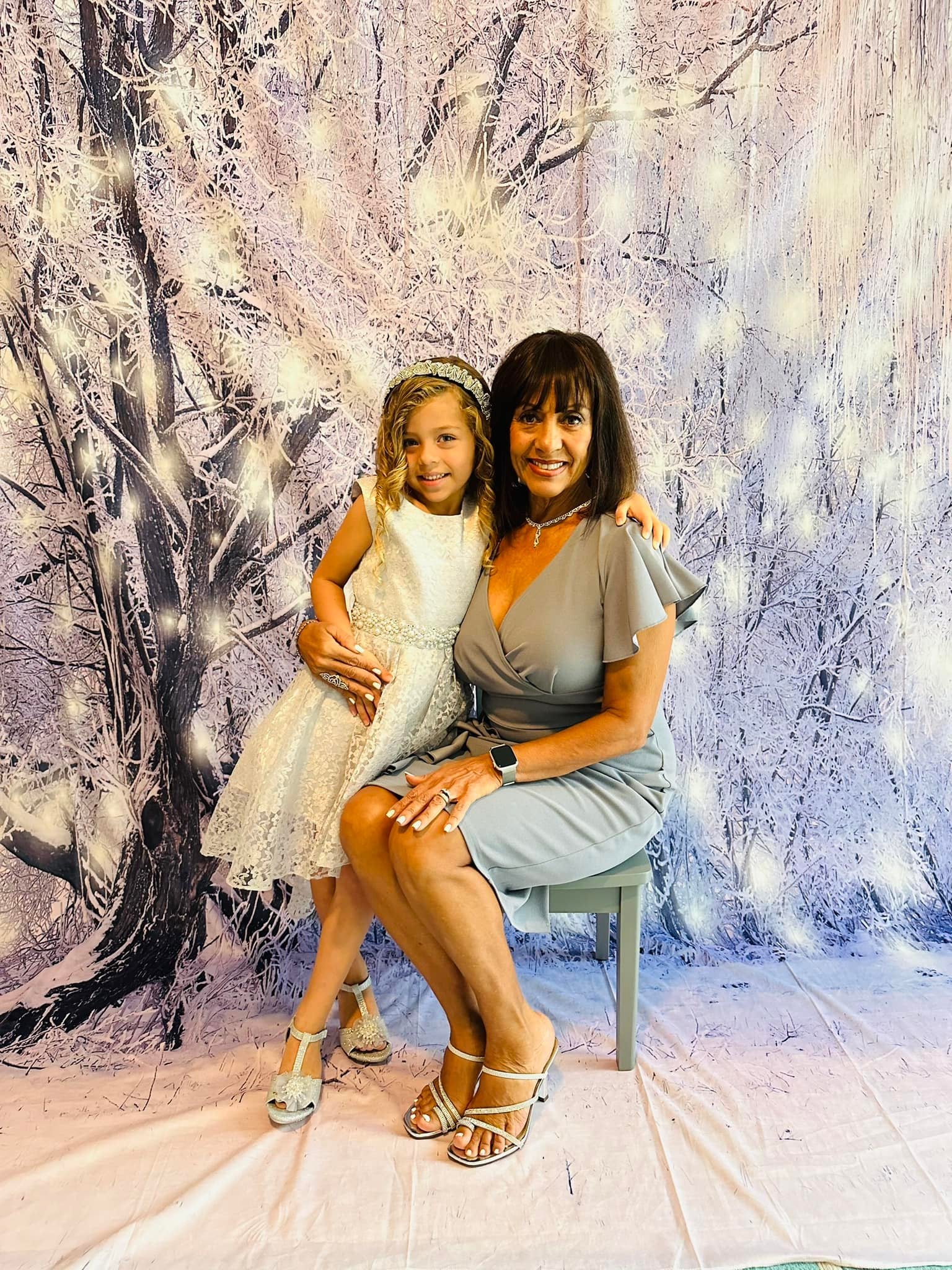 Arbres d'hiver de flocons de neige de Noël avec givre Photo Studio toile de fond GC-112