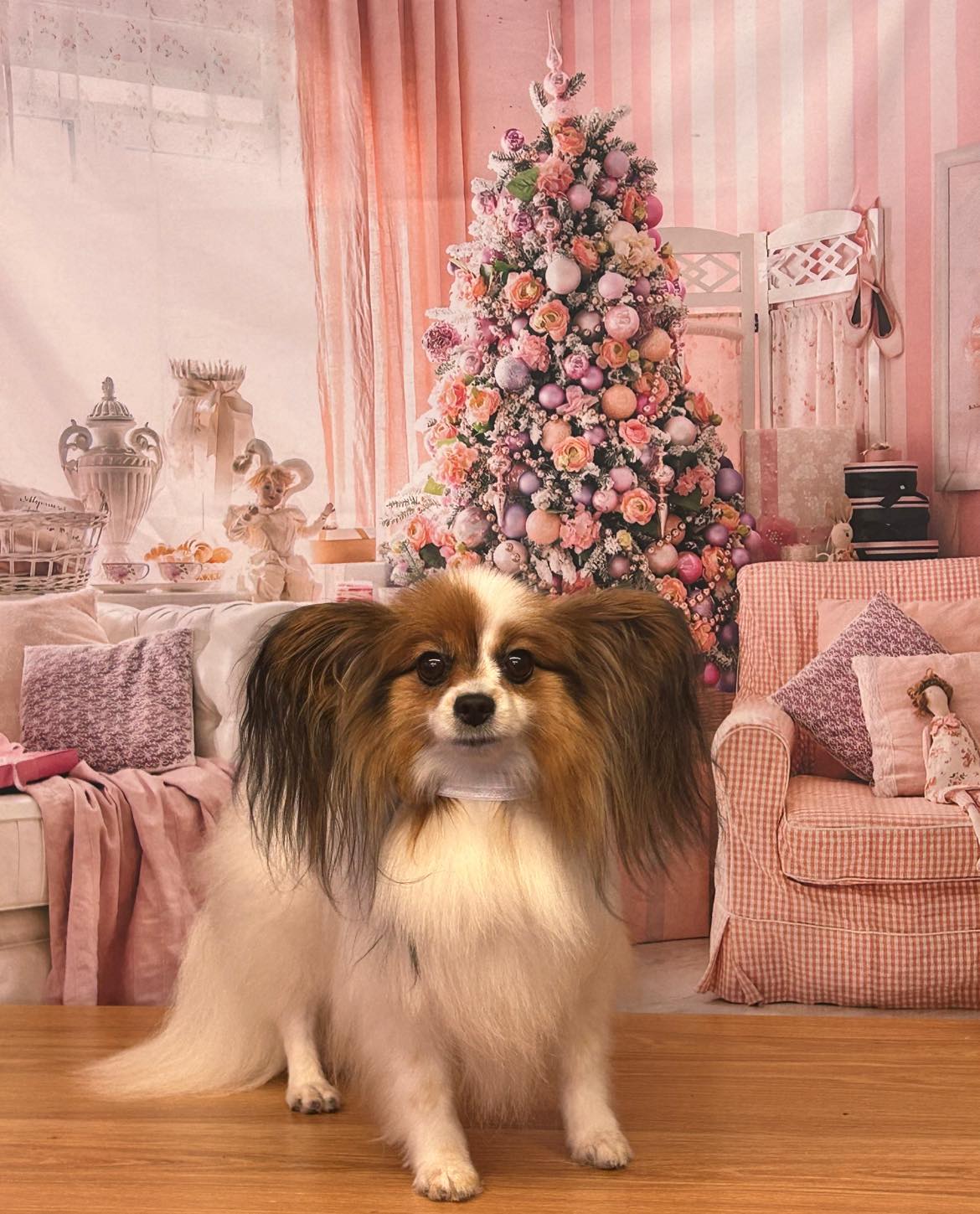 Décor de Canapé de Cheminée de Sapin de Noël rose M6-143