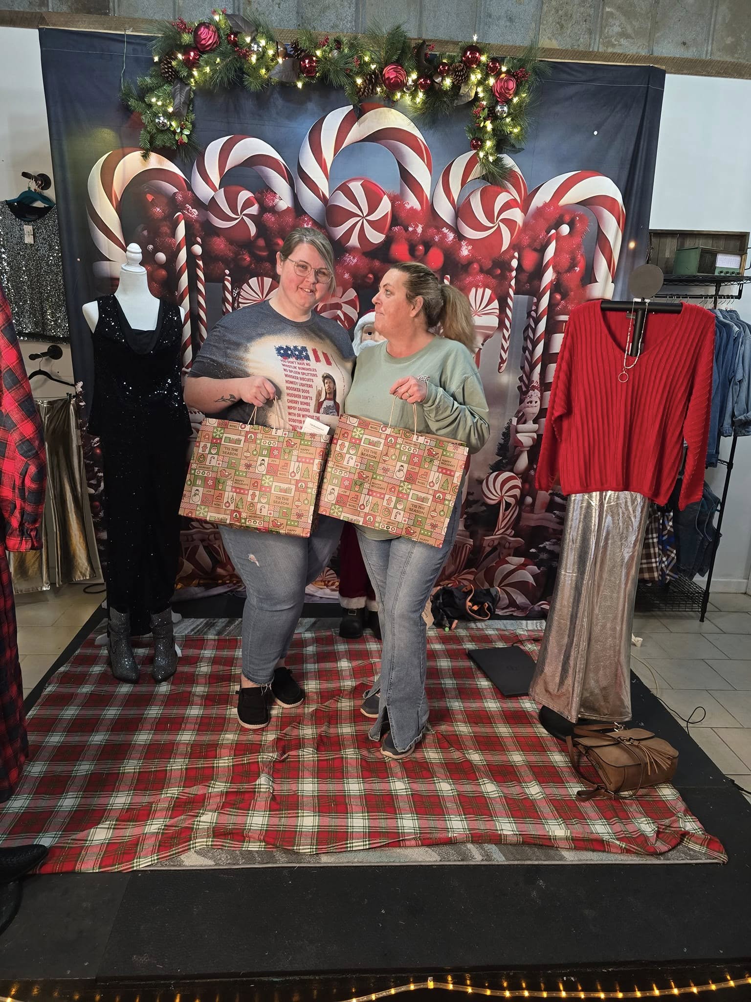 Toile de Fond Magique de Porte en Sucre d'Orge de Noël RR8-229