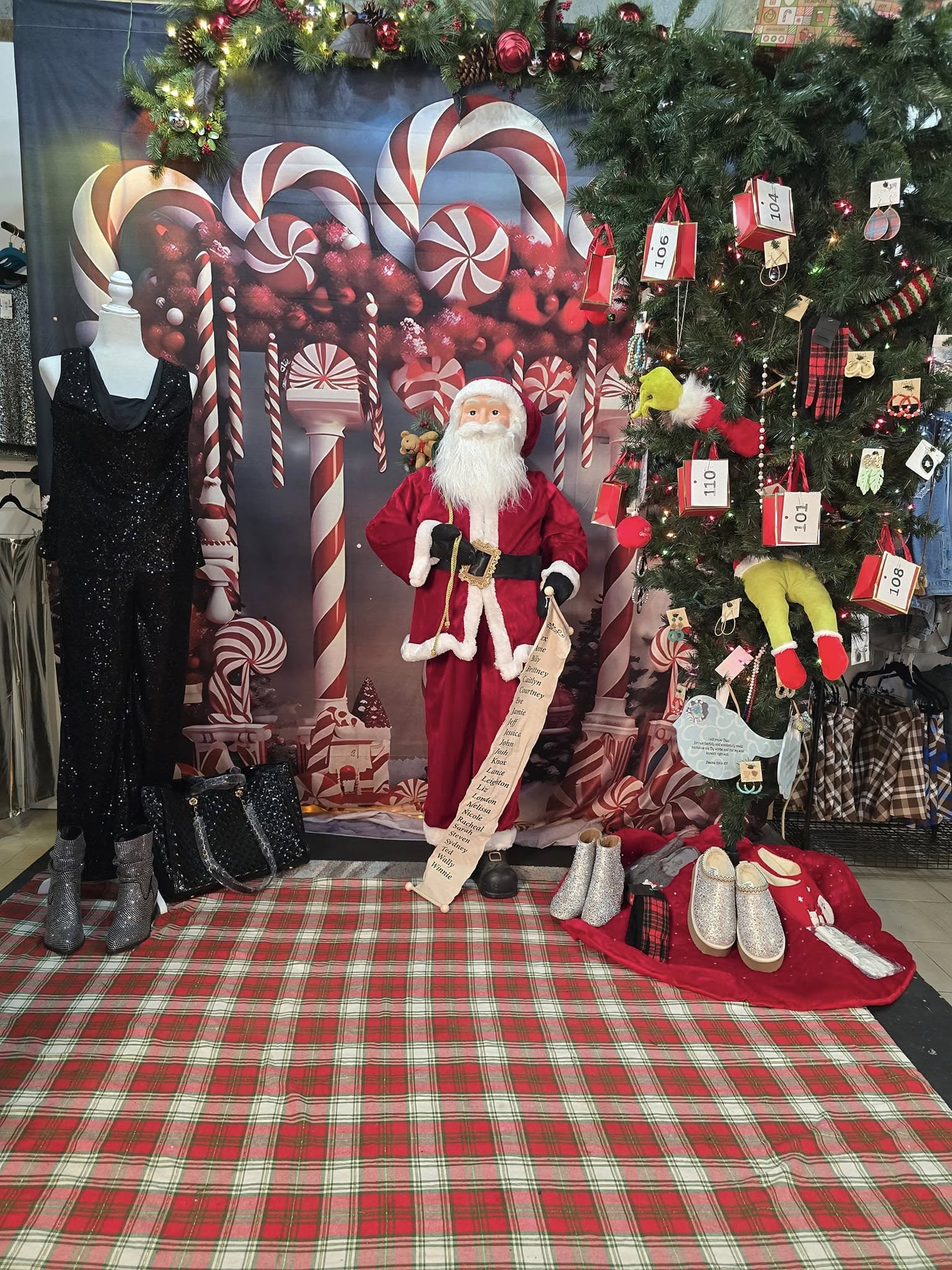 Toile de Fond Magique de Porte en Sucre d'Orge de Noël RR8-229