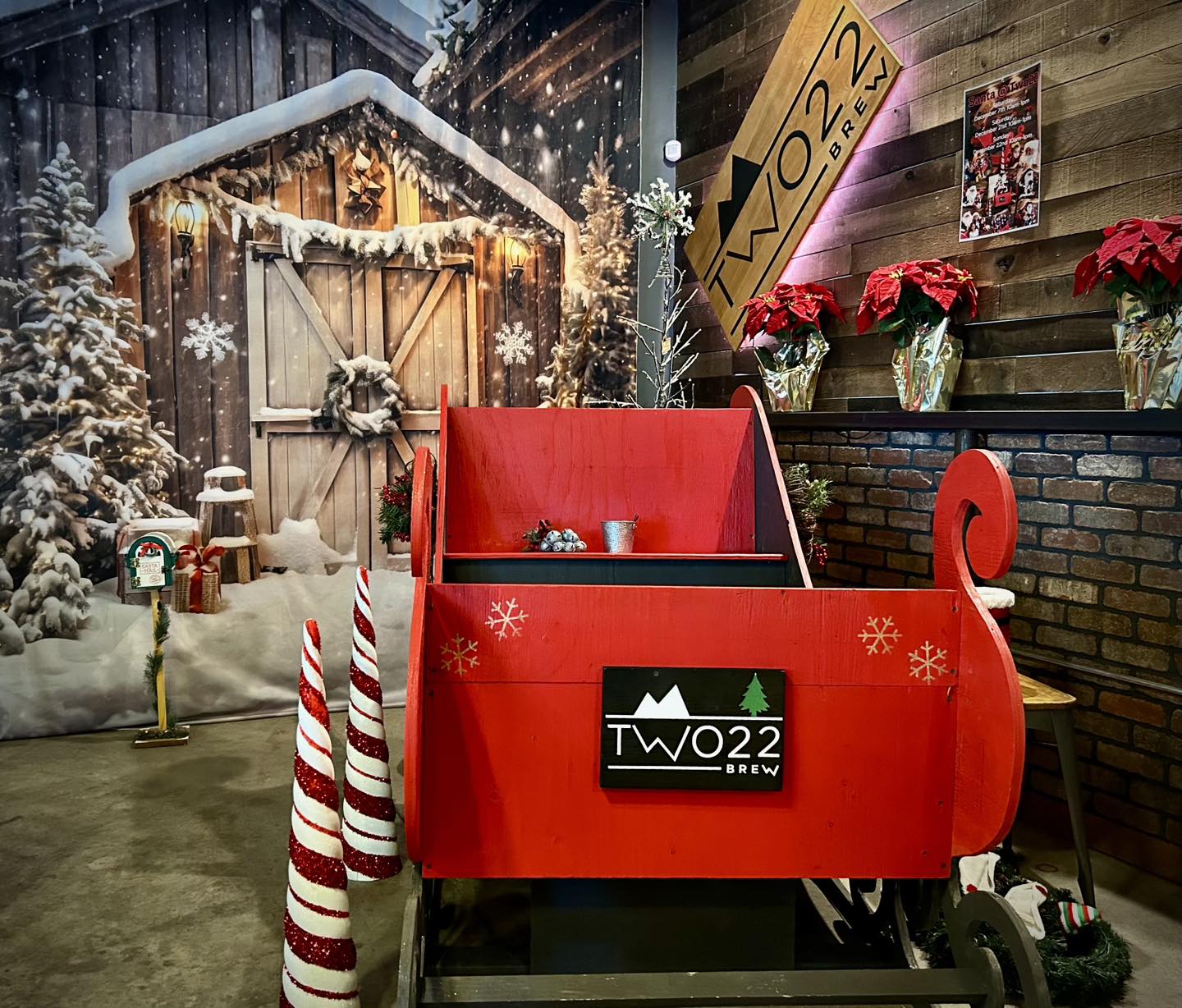 Noël Rustique Porte en bois Neige Toile de fond M10-59