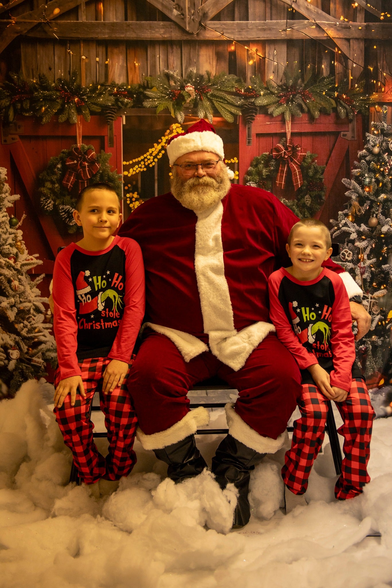 Toile de fond d'Entrée de Grange Rouge de Noël BRP7-224