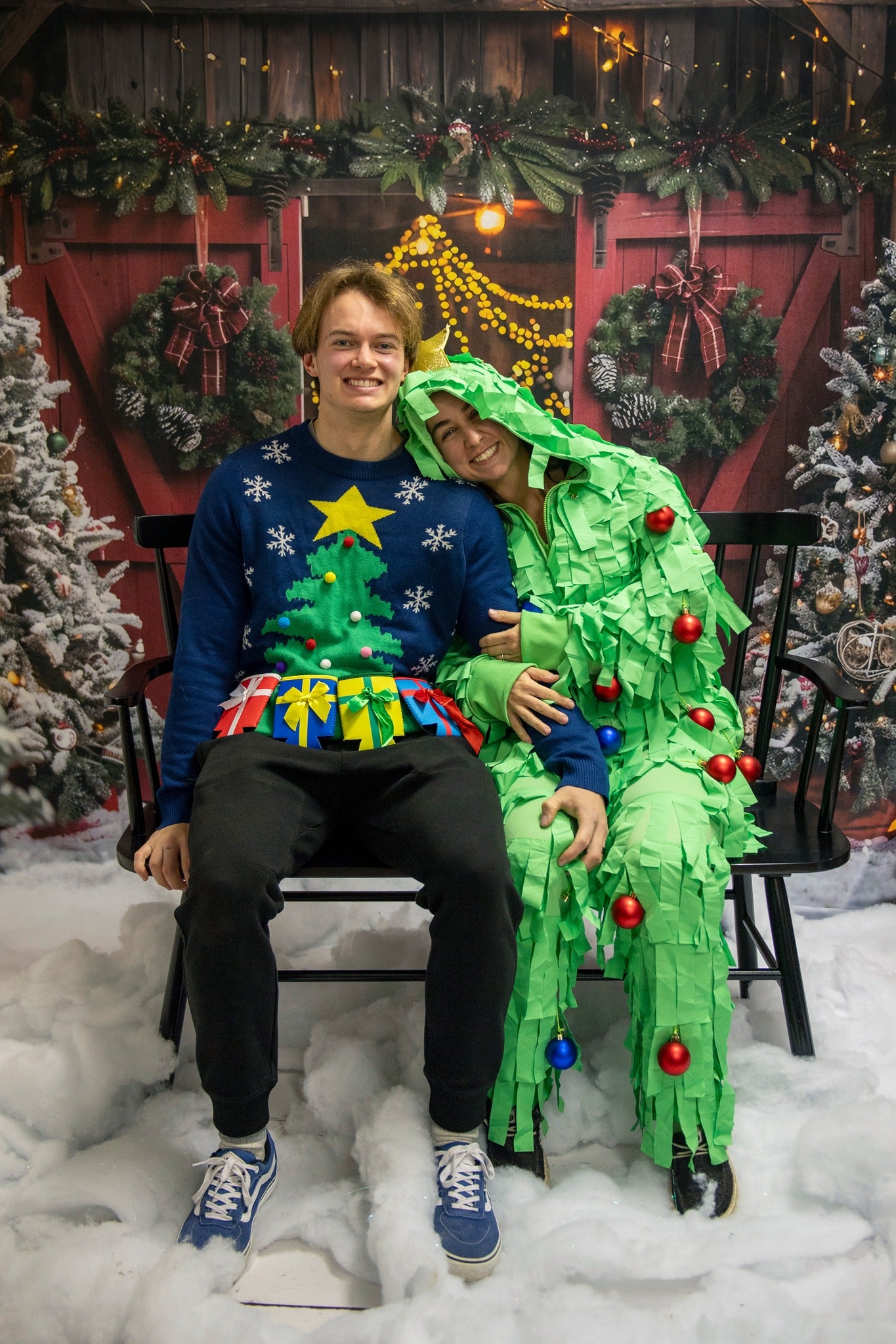 Toile de fond d'Entrée de Grange Rouge de Noël BRP7-224