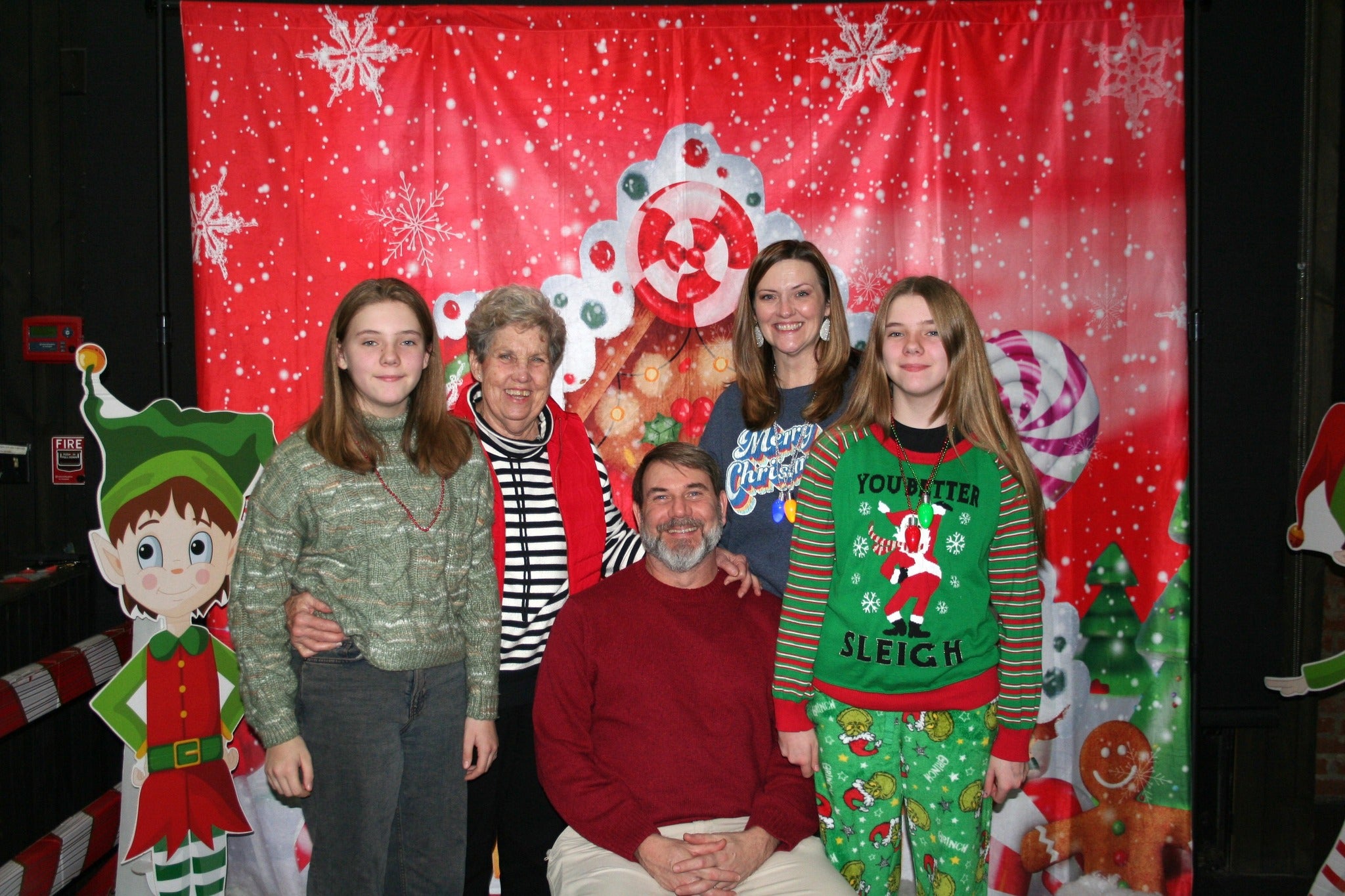 Toile de fond de Noël Gingerbread House Candy pour la photographie D867
