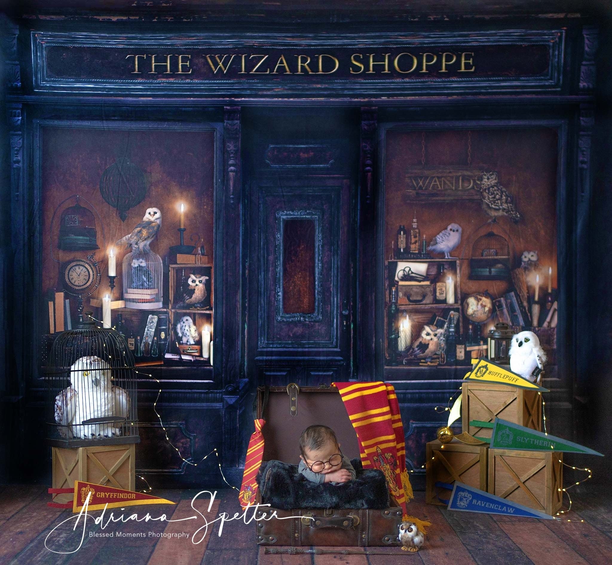 Fond d'Halloween Magique Boutique de sorcier Vitrine Fond photo d'Halloween MRR10-23