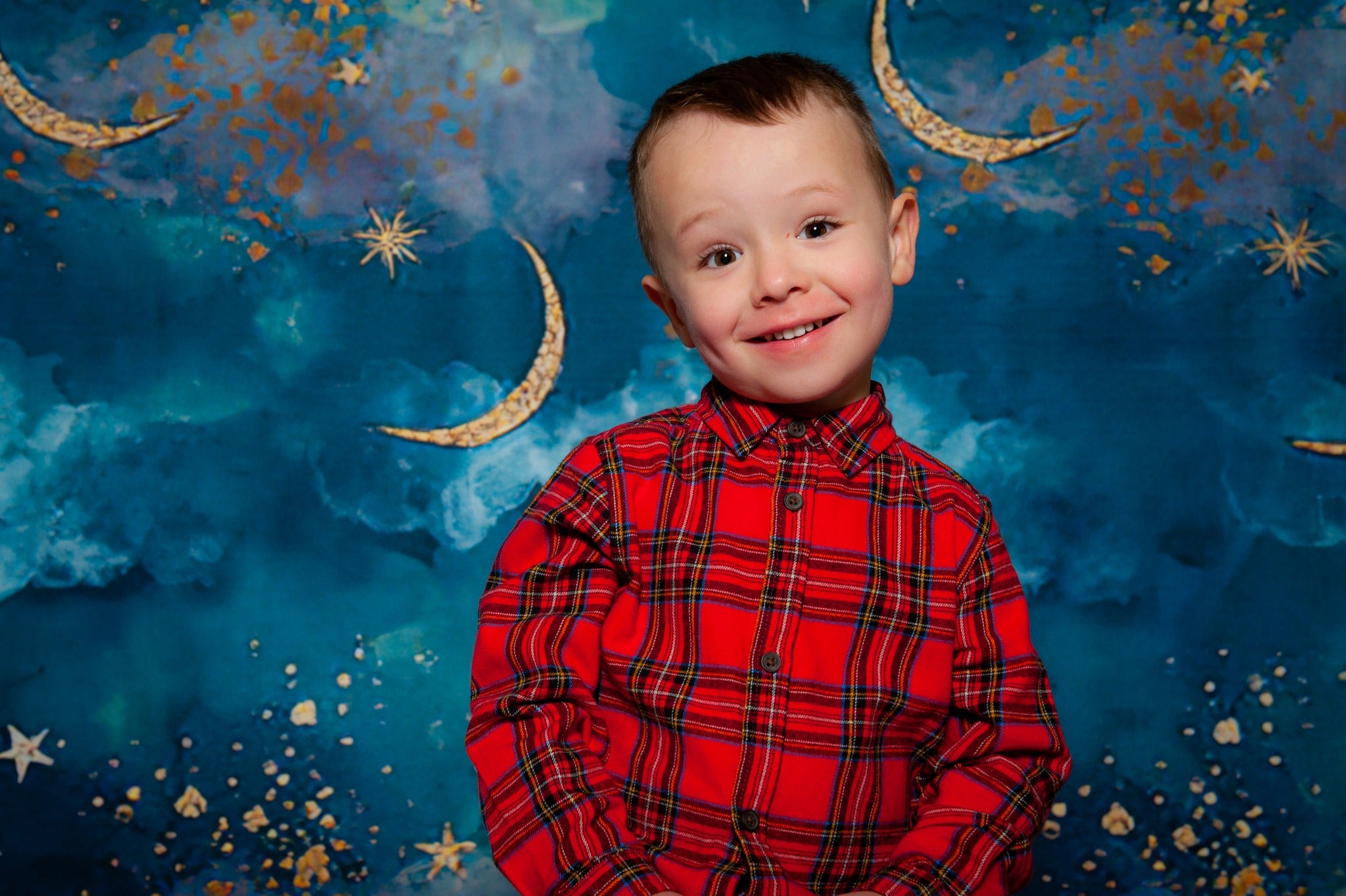 Toile de Fond de Lune Belles Étoiles de Ciel Bleu pour la Photographie Nb-347