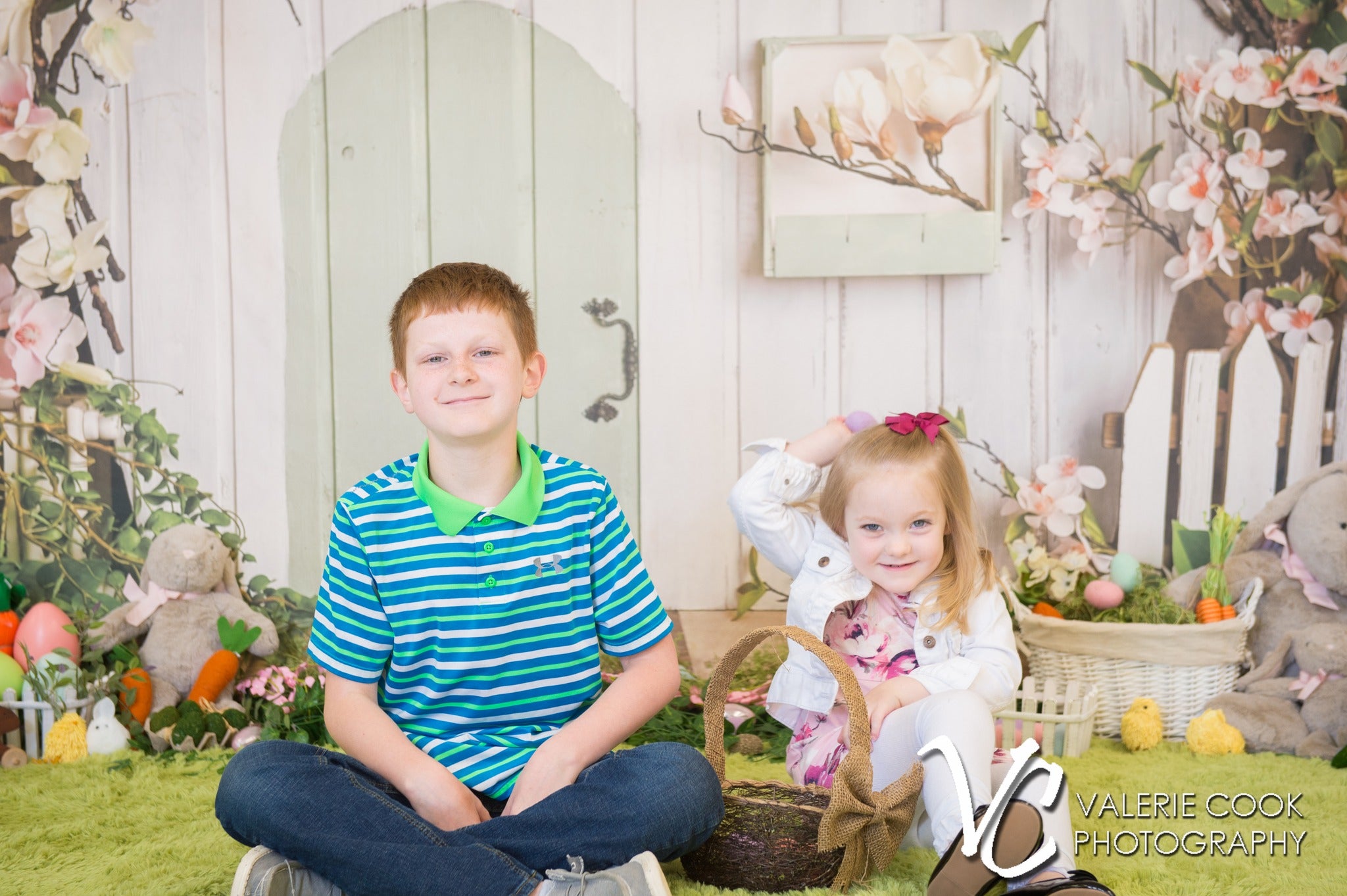 Toile de fond de Printemps Maison Rustique Fleurs Roses D1055