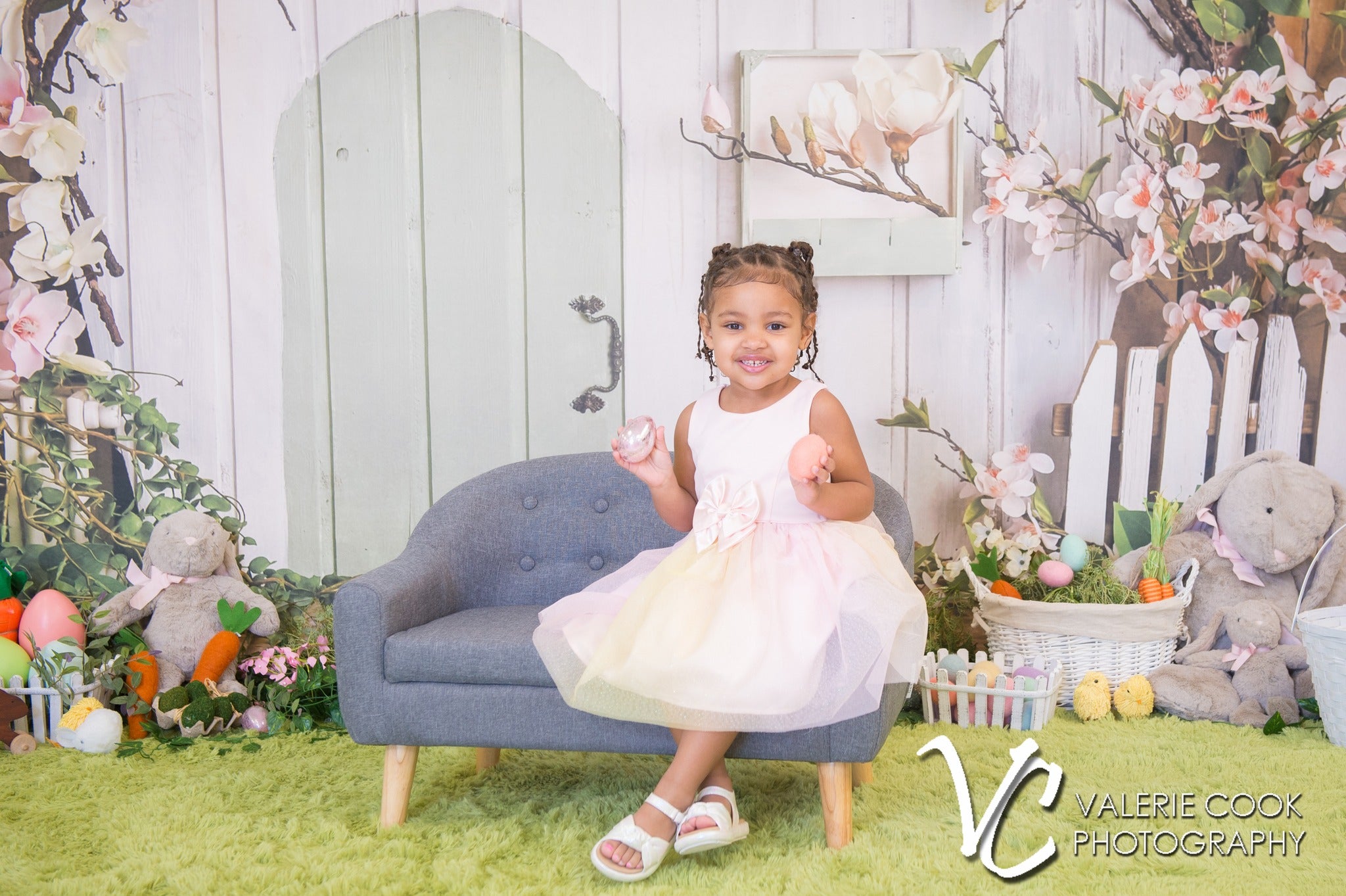 Toile de fond de Printemps Maison Rustique Fleurs Roses D1055