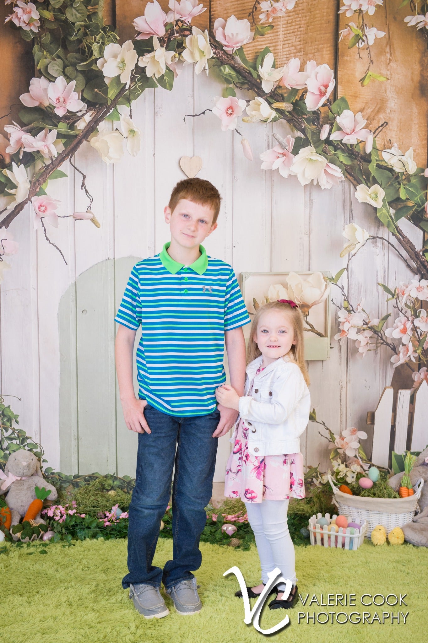 Toile de fond de Printemps Maison Rustique Fleurs Roses D1055