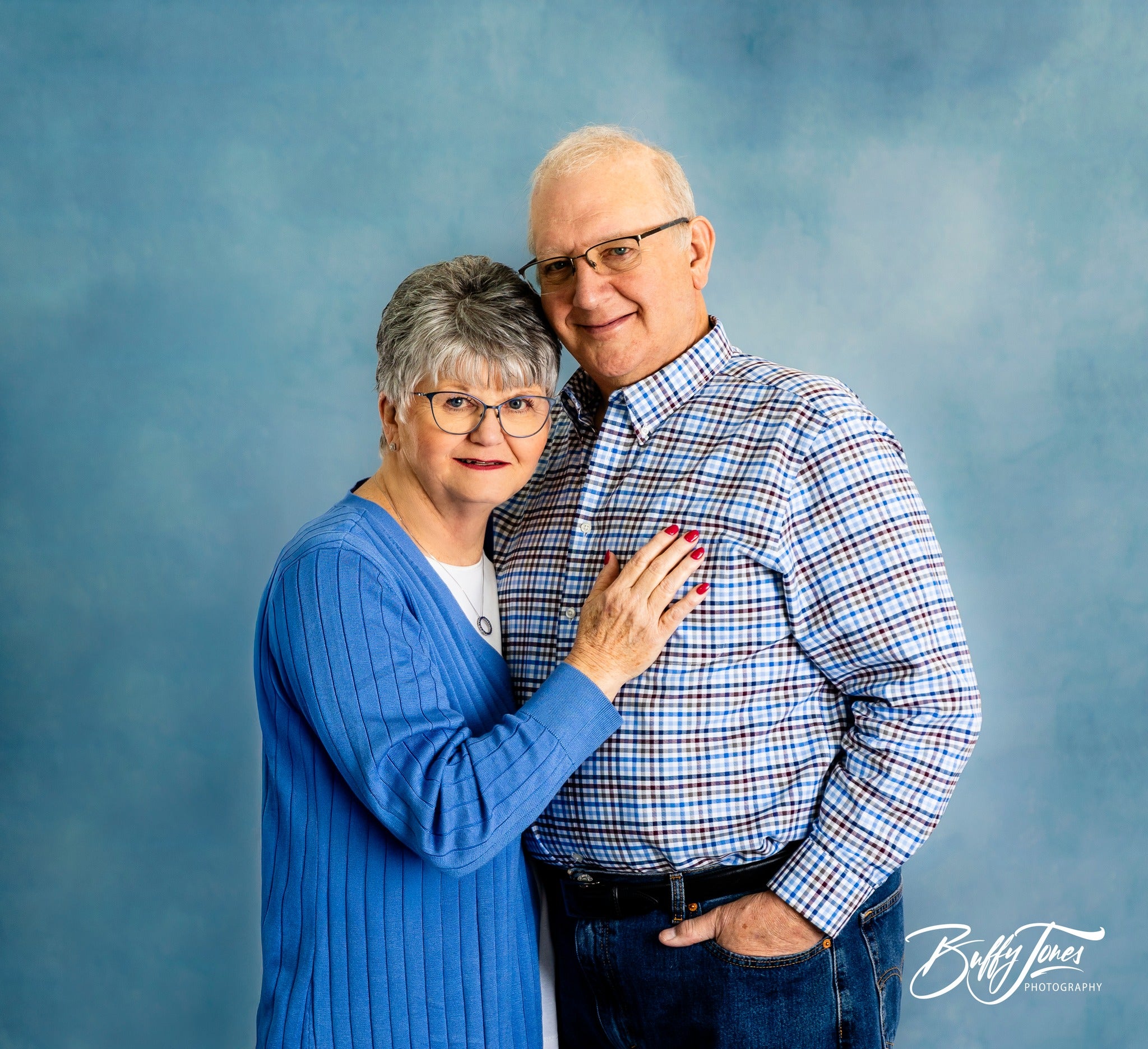 Toile de fond de Photographie Portrait Balayé Abstrait Bleu GC-151