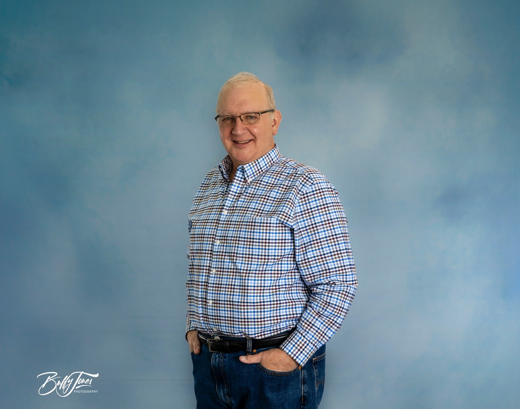 Toile de fond de Photographie Portrait Balayé Abstrait Bleu GC-151